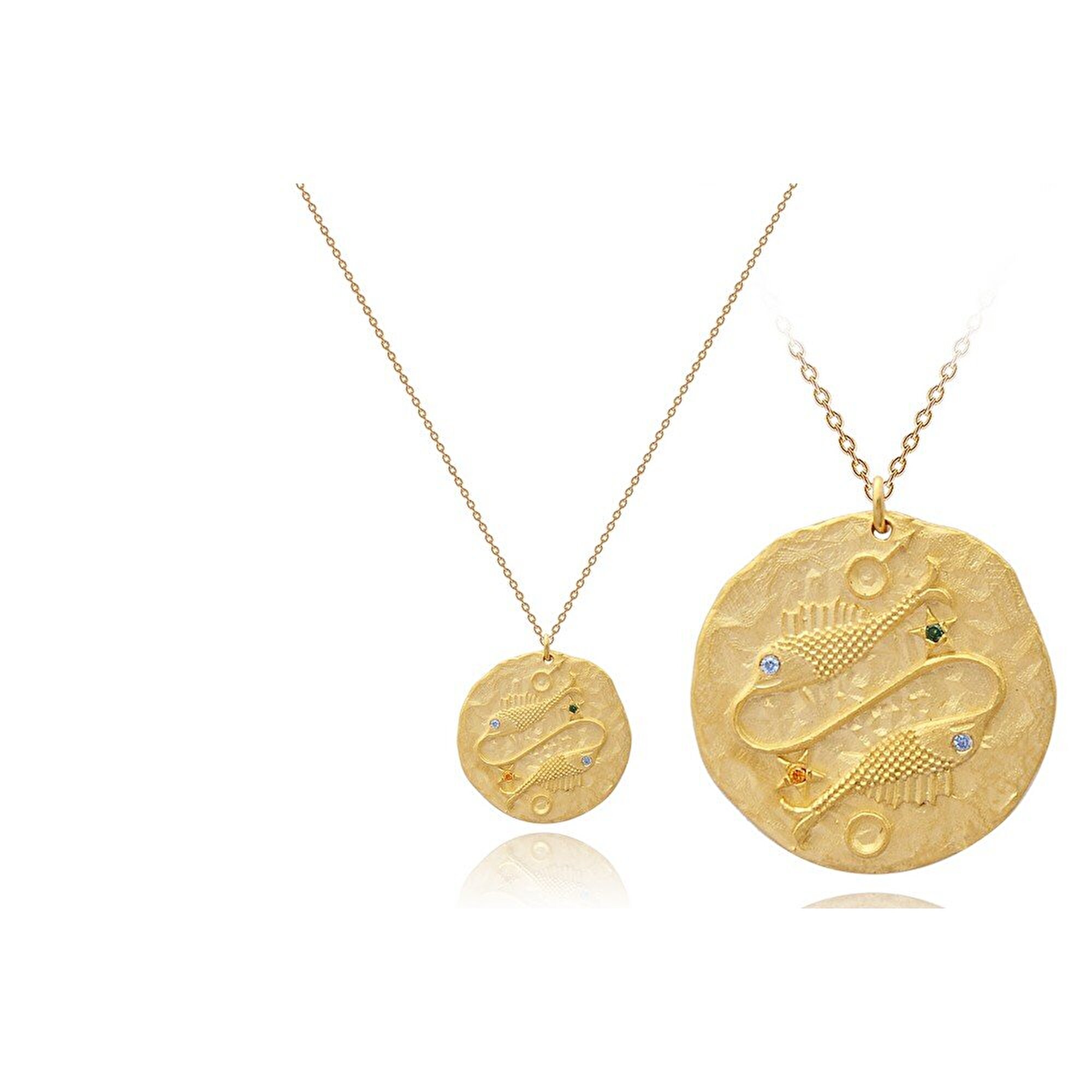 14 Ayar Sarı Altın Balık Burç Kolye