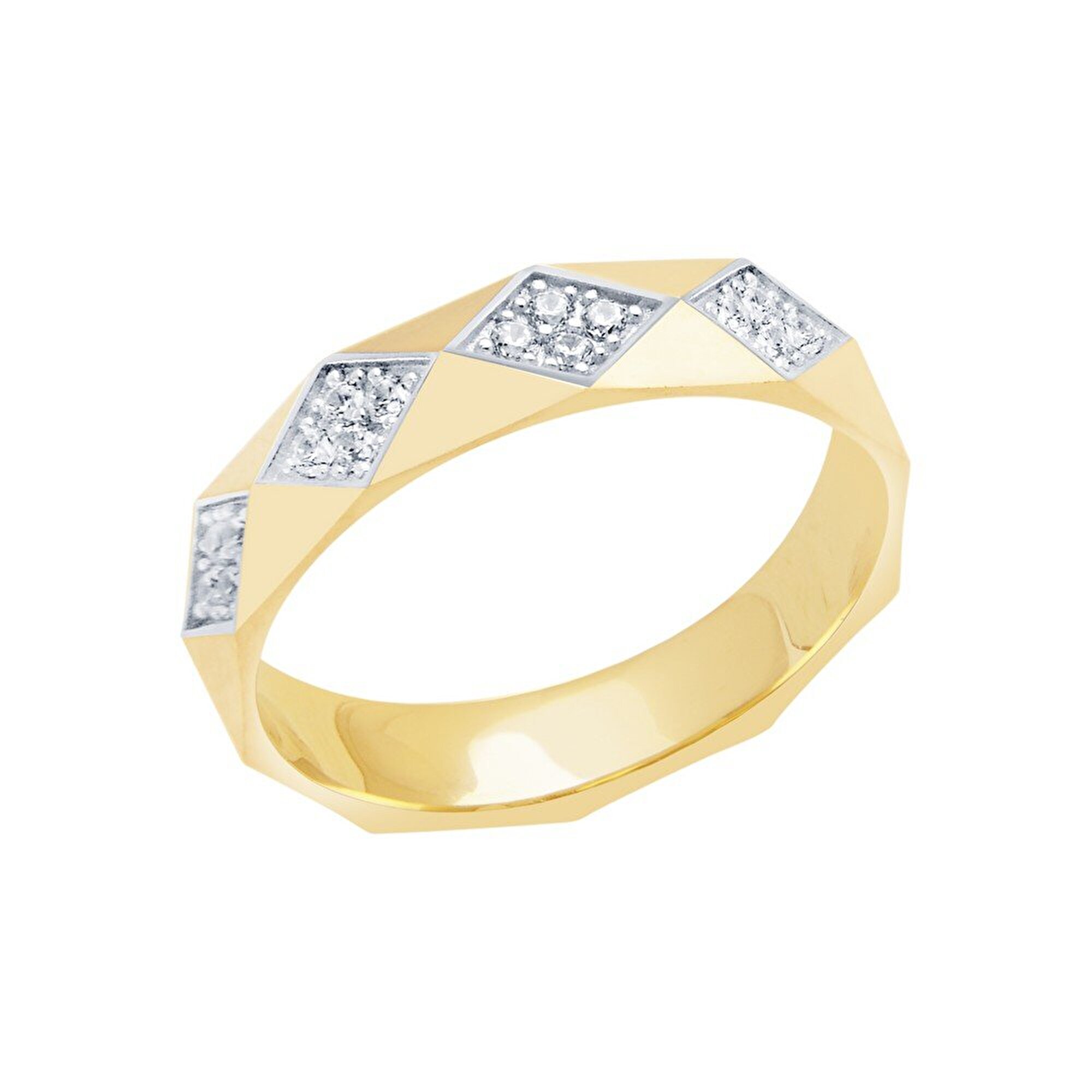 14 Ayar Sarı Altın Modern Alyans