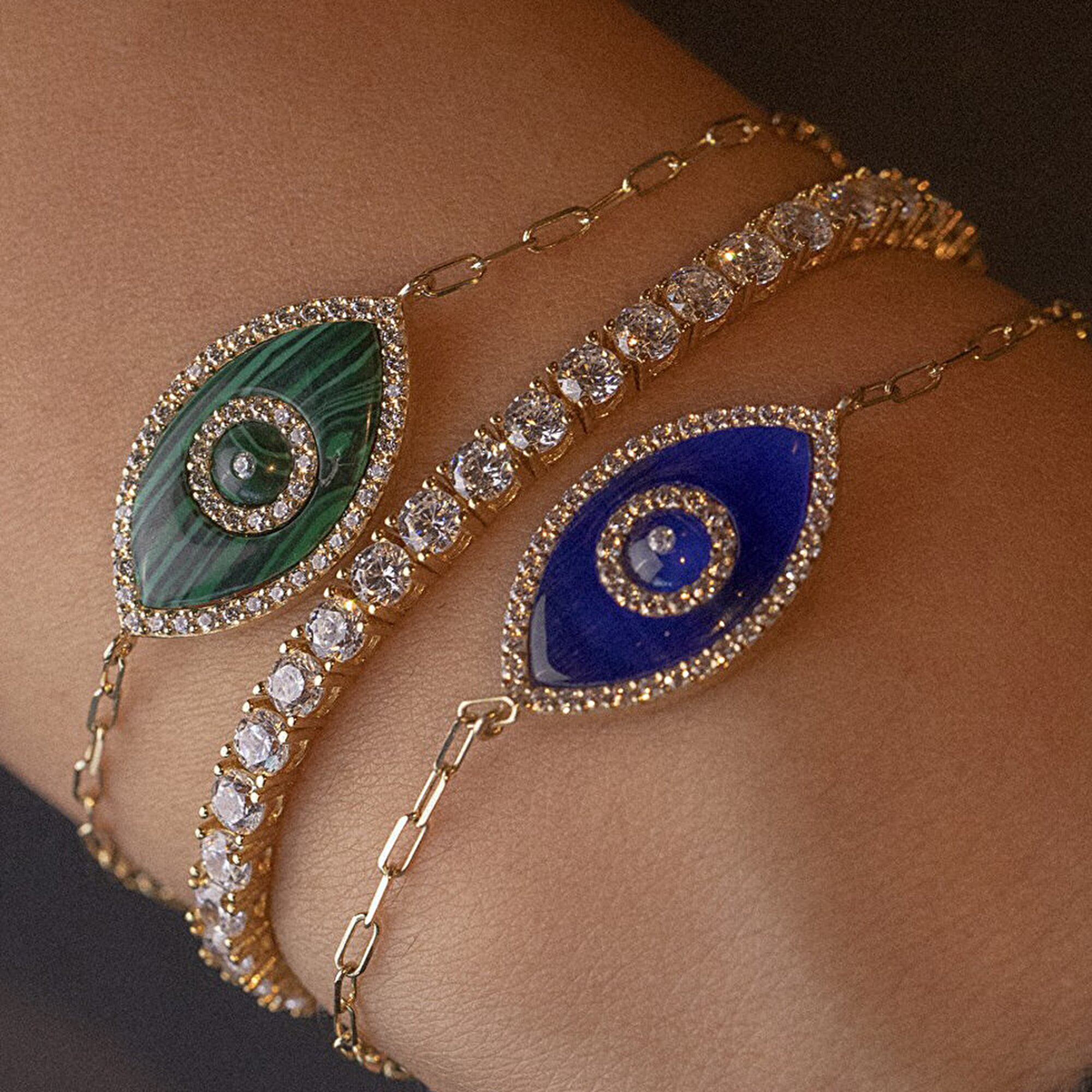 14 Ayar Sarı Altın Nazar Boncuklu Bileklik