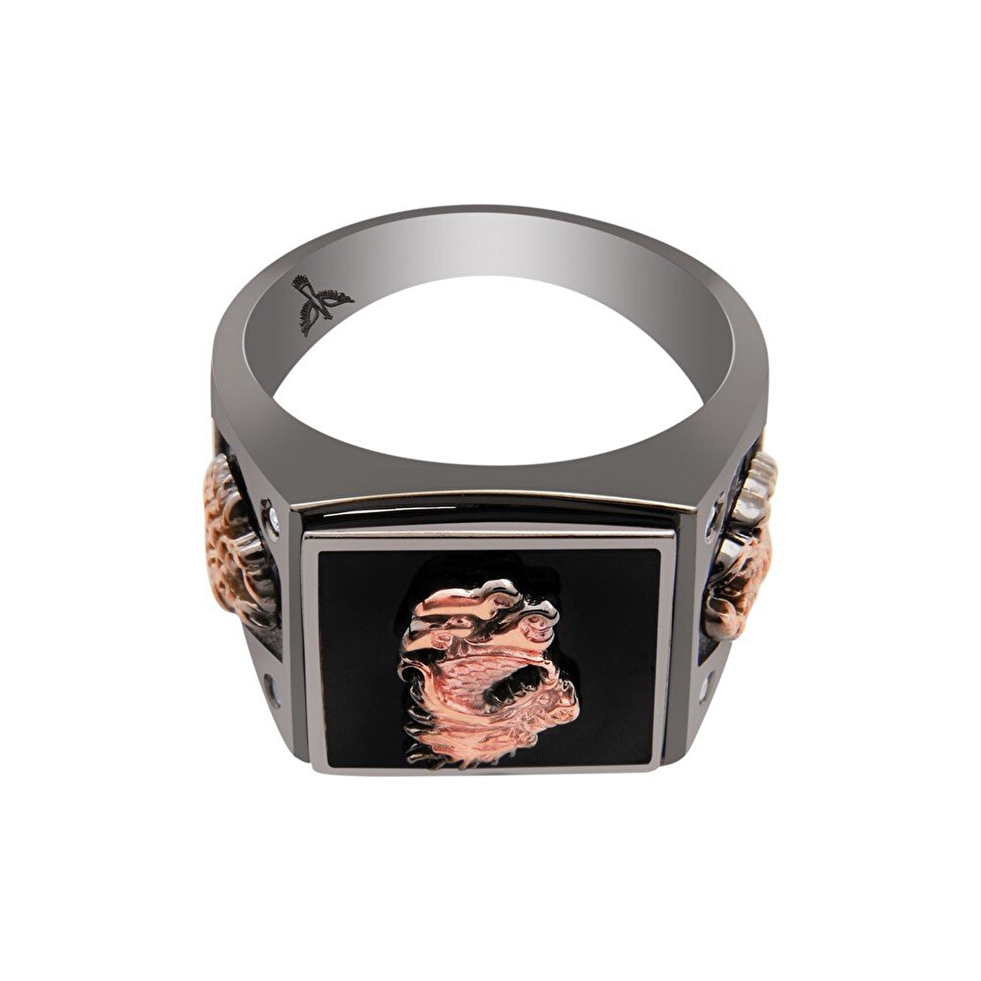 14 Ayar Siyah-Rose Altın Erkek Yüzük