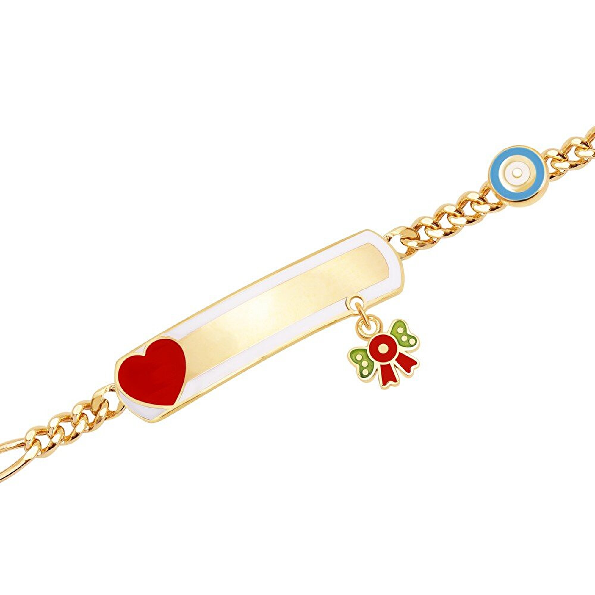 14 Ayar Sarı Altın Künye Bileklik