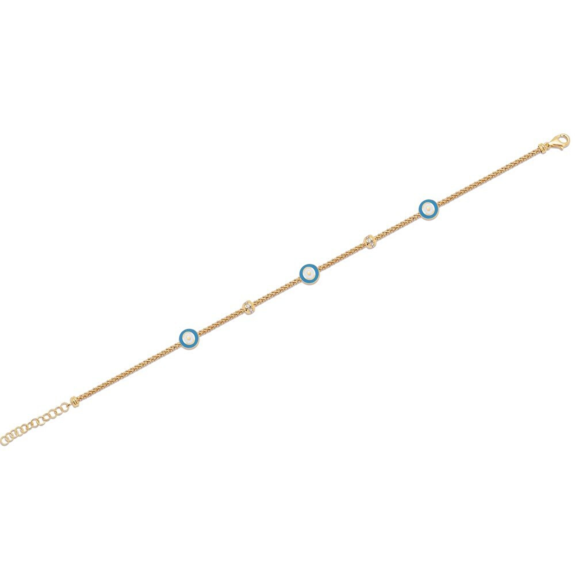 14 Ayar Sarı Altın Nazar Boncuklu Bileklik