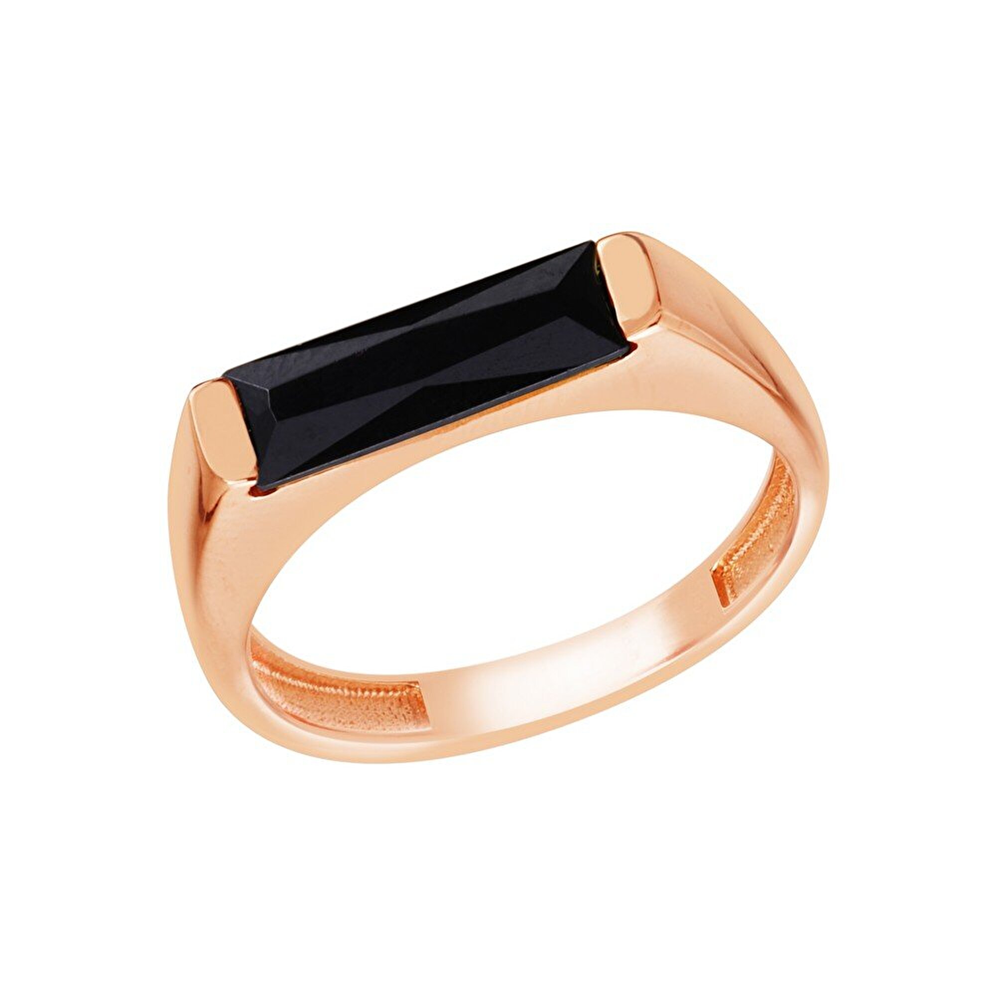 14 Ayar Rose Altın Siyah Taşlı Trend Yüzük