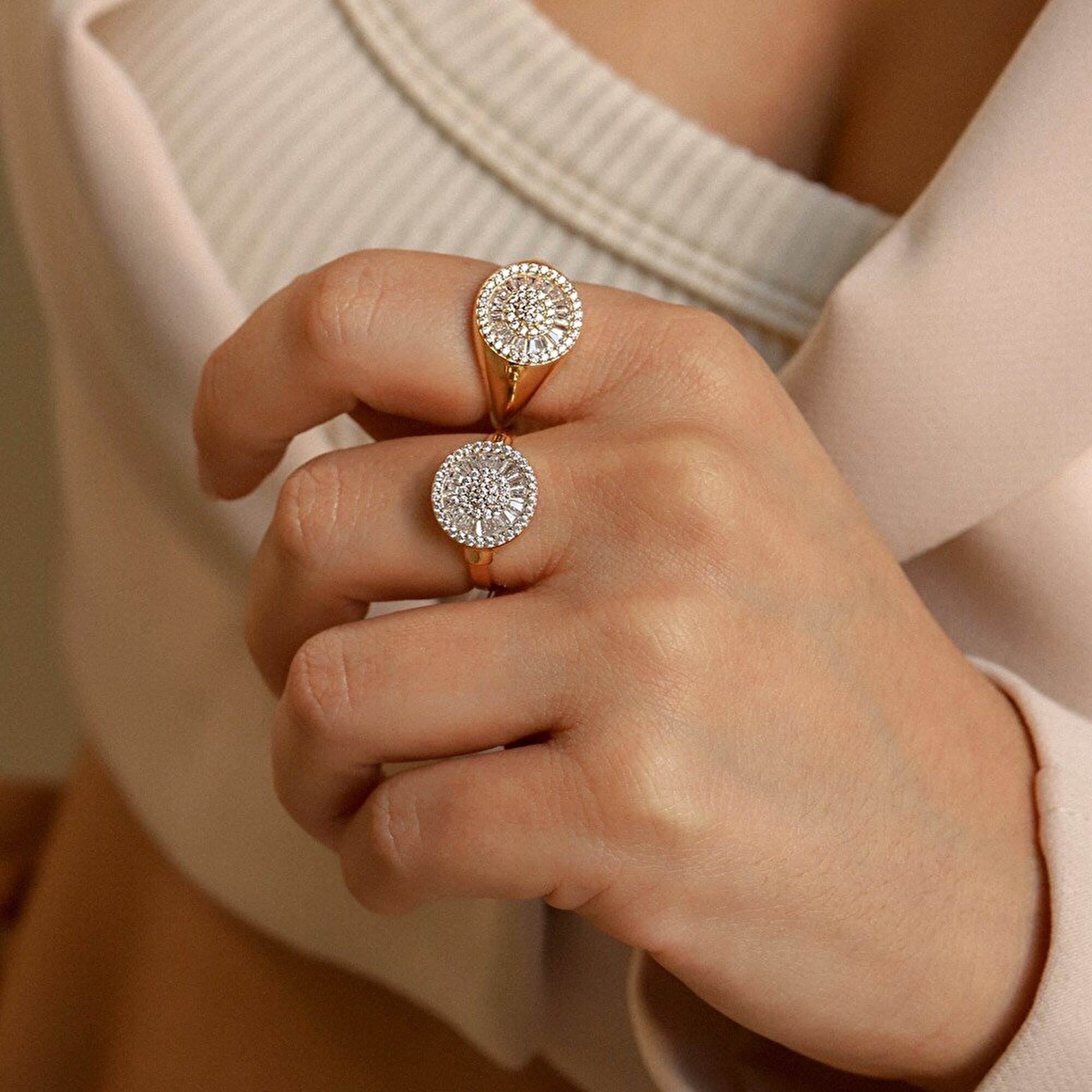 14 Ayar Sarı Altın Baget Yüzük