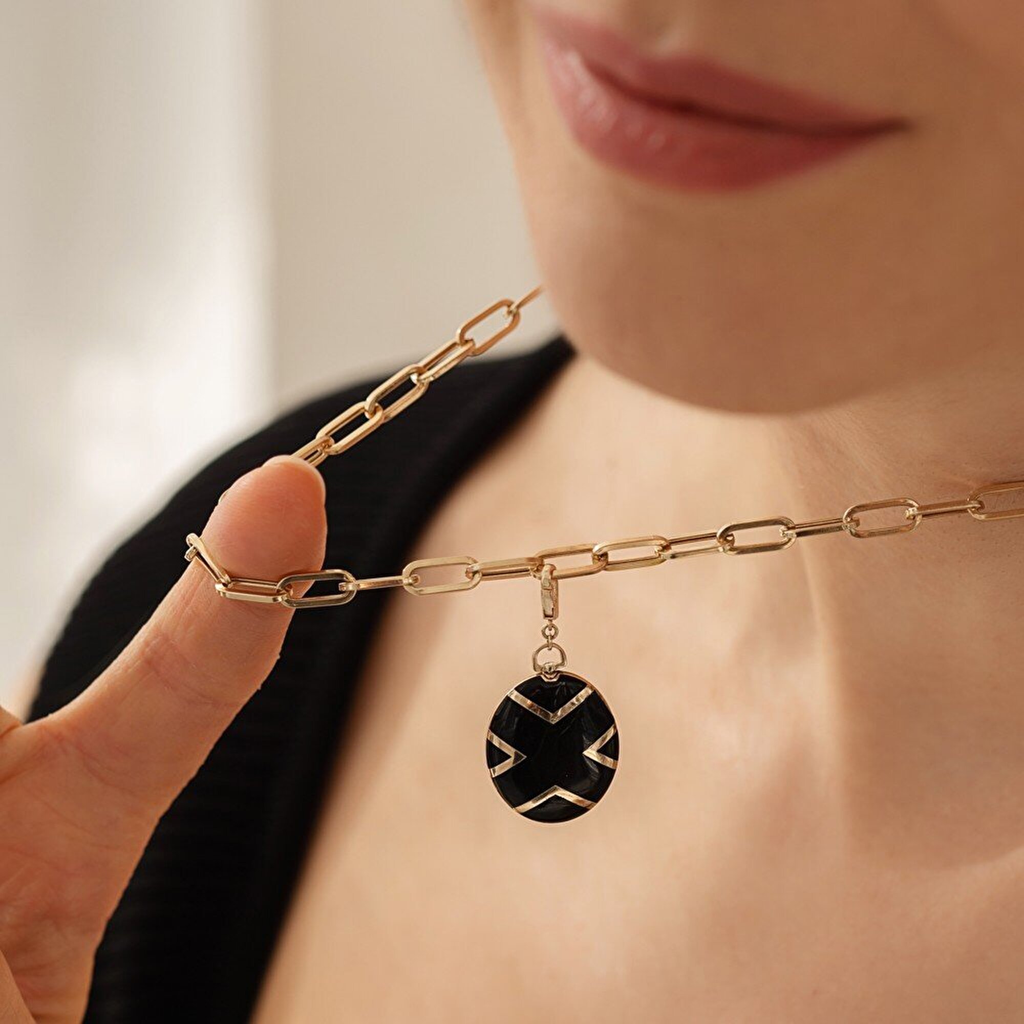 14 Ayar Sarı Altın Fotoğralı Kolye Ucu