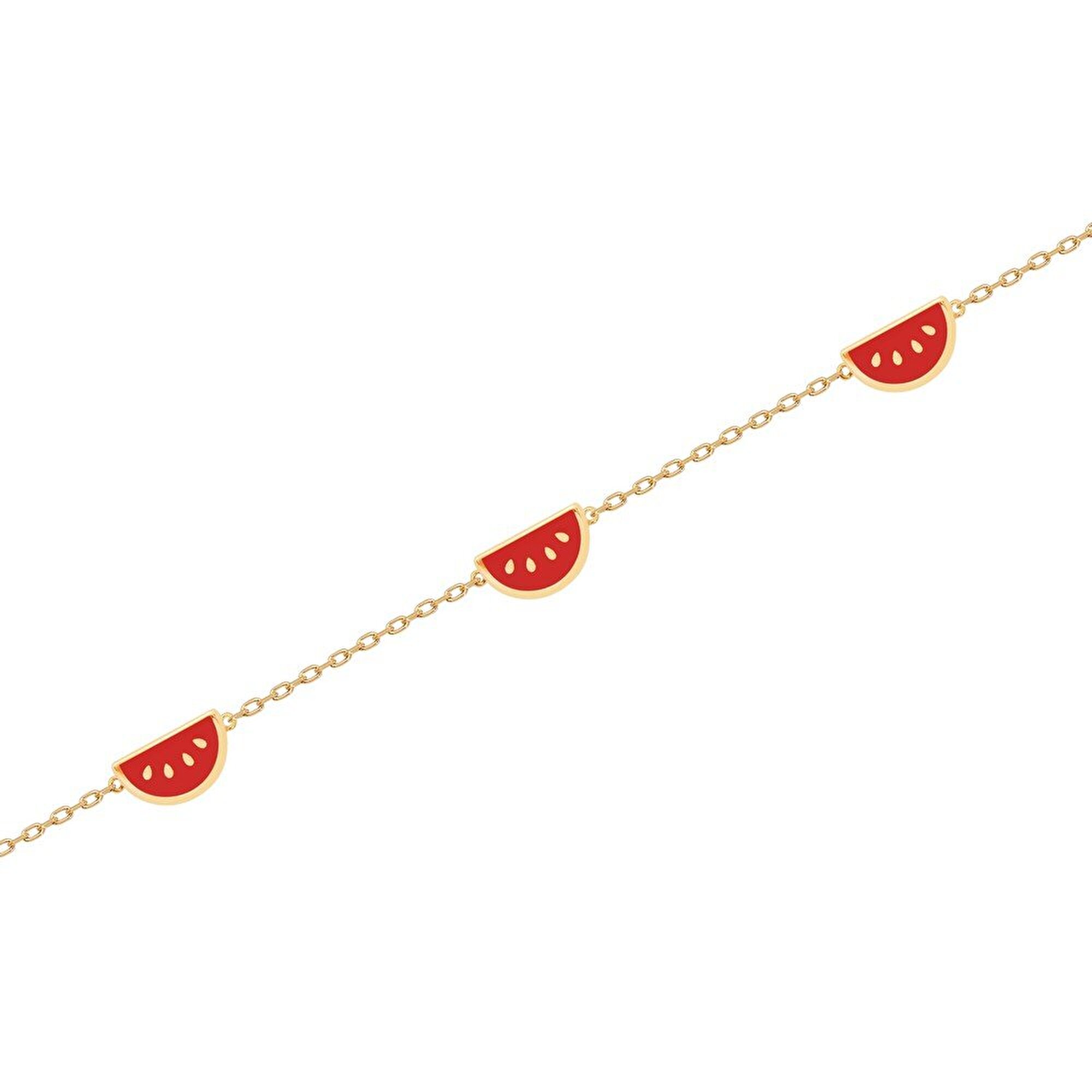 14 Ayar Sarı Altın Karpuz Çocuk Bileklik