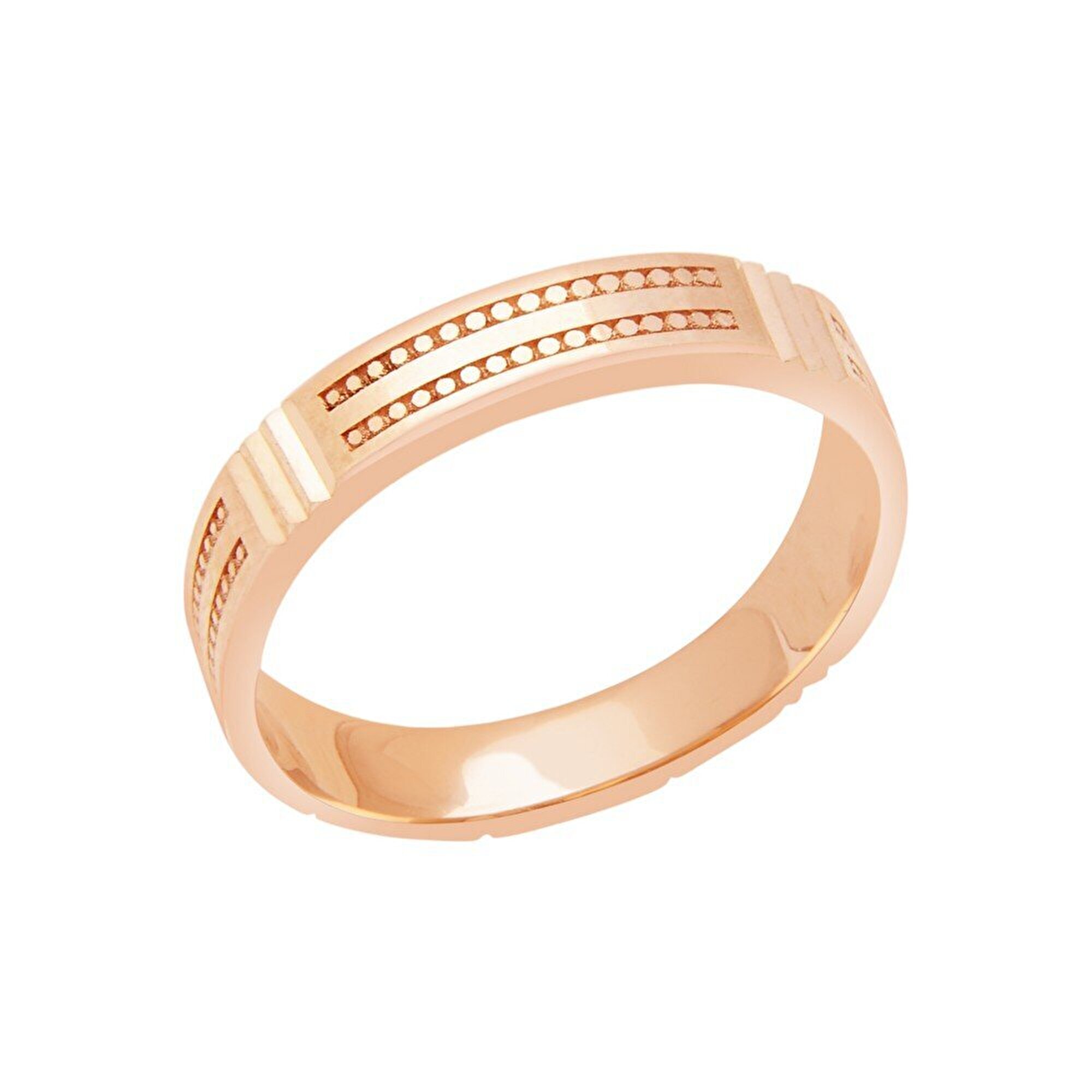 14 Ayar Rose Altın Modern Alyans