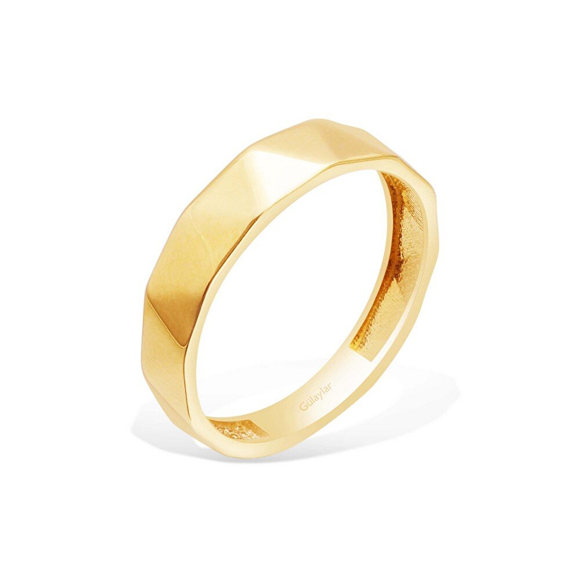 14 Ayar Sarı Altın Trend Prizma Yüzük