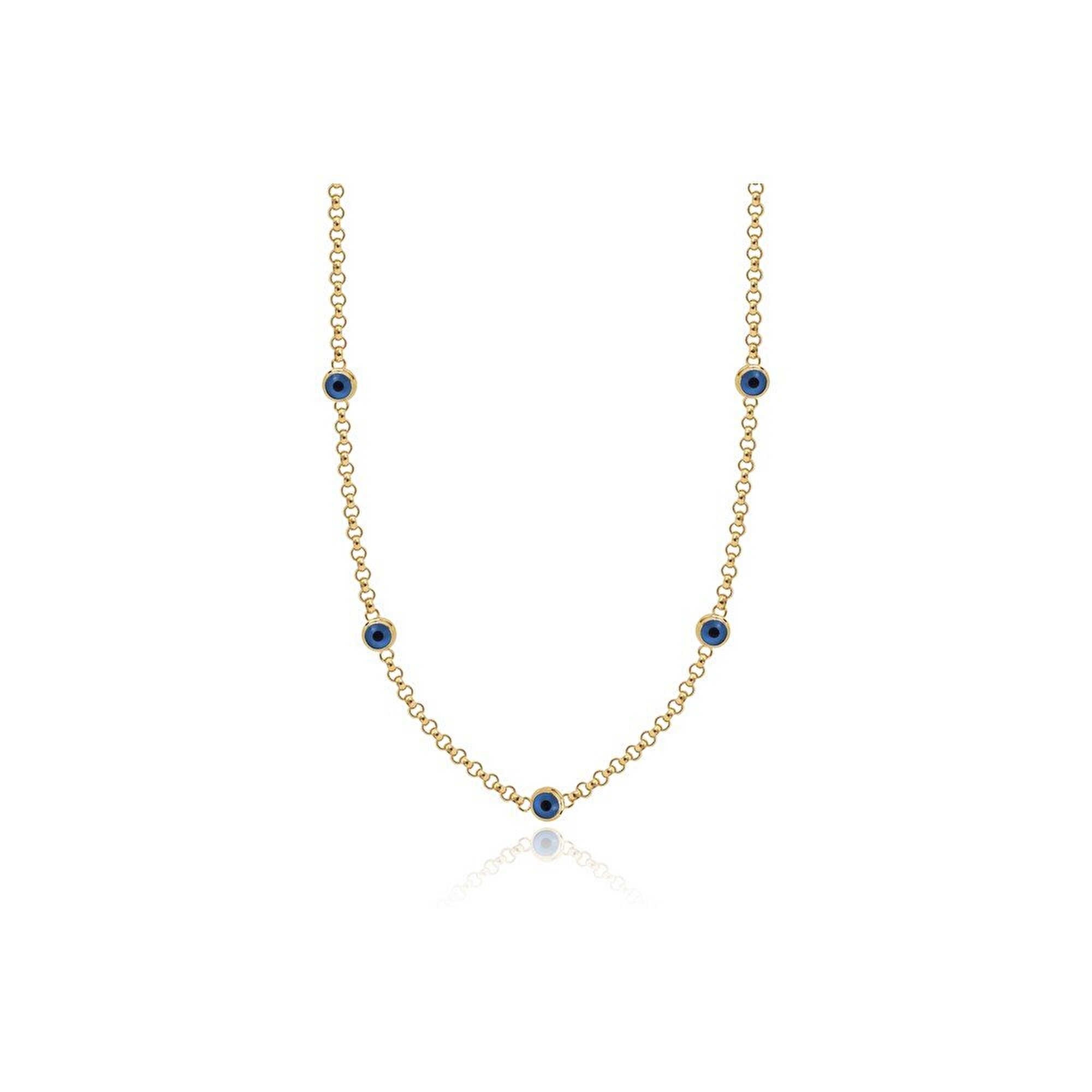 14 Ayar Sarı Altın Göz Figürlü Kolye