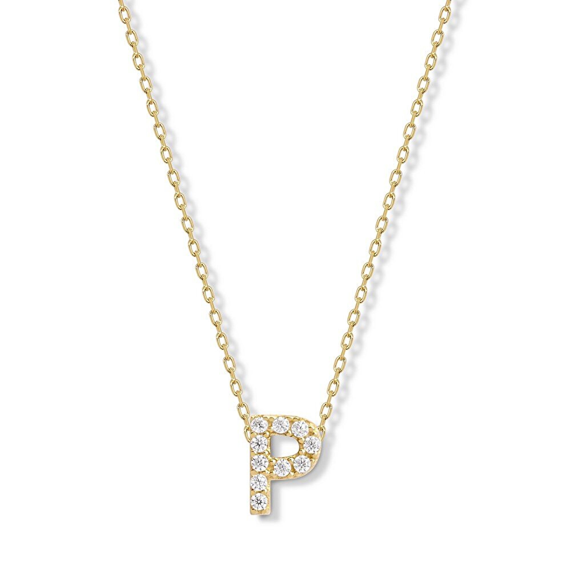 14 Ayar Sarı Altın P Harf Kolye