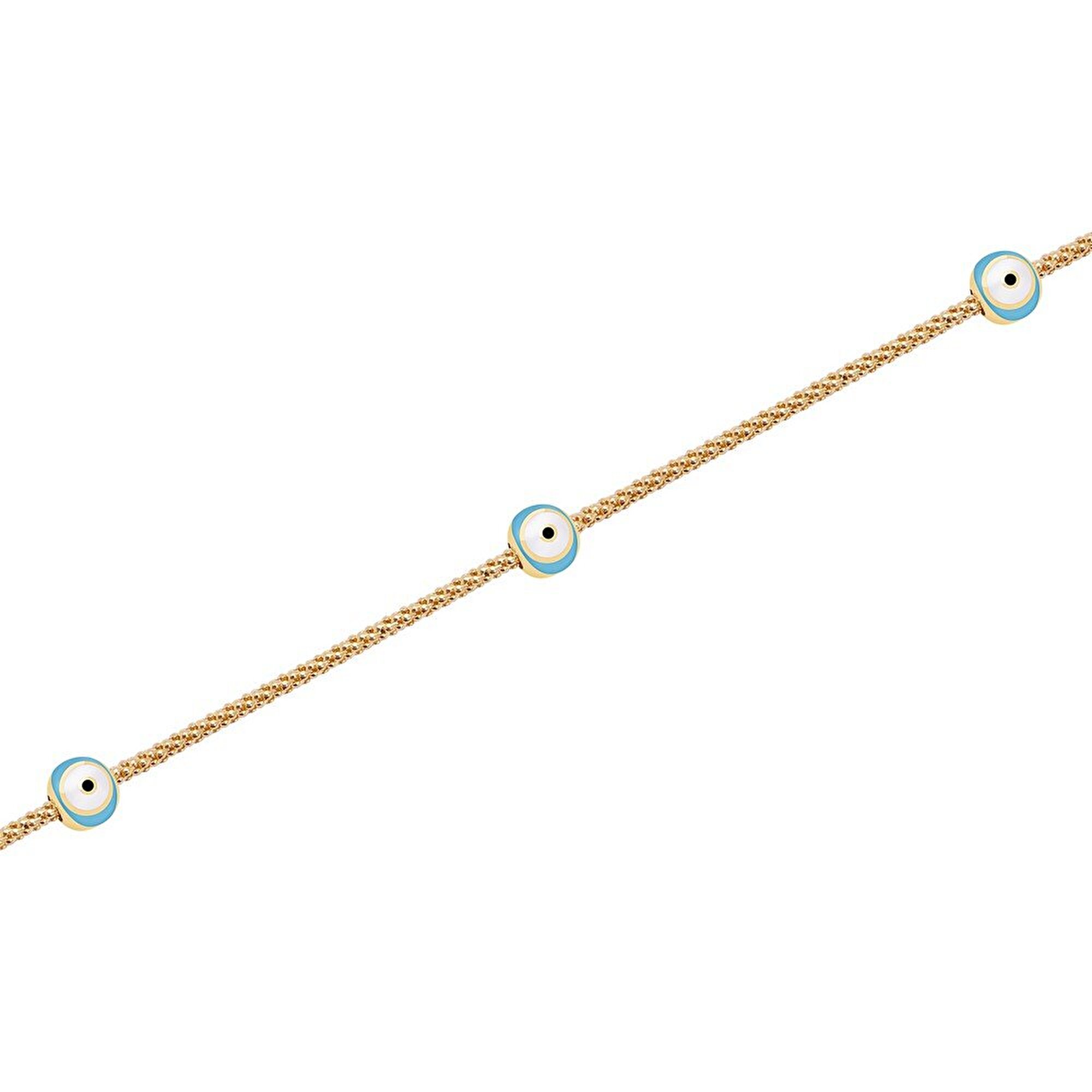 14 Ayar Sarı Altın Nazar Boncuklu Bileklik