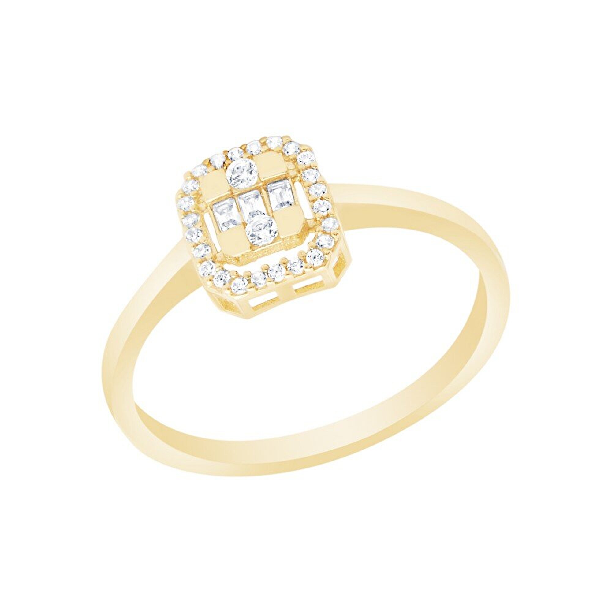 14 Ayar Sarı Altın Baget Yüzük