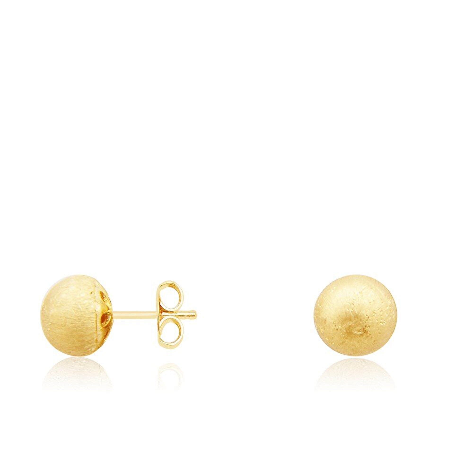 14 Ayar Sarı Altın Top Küpe