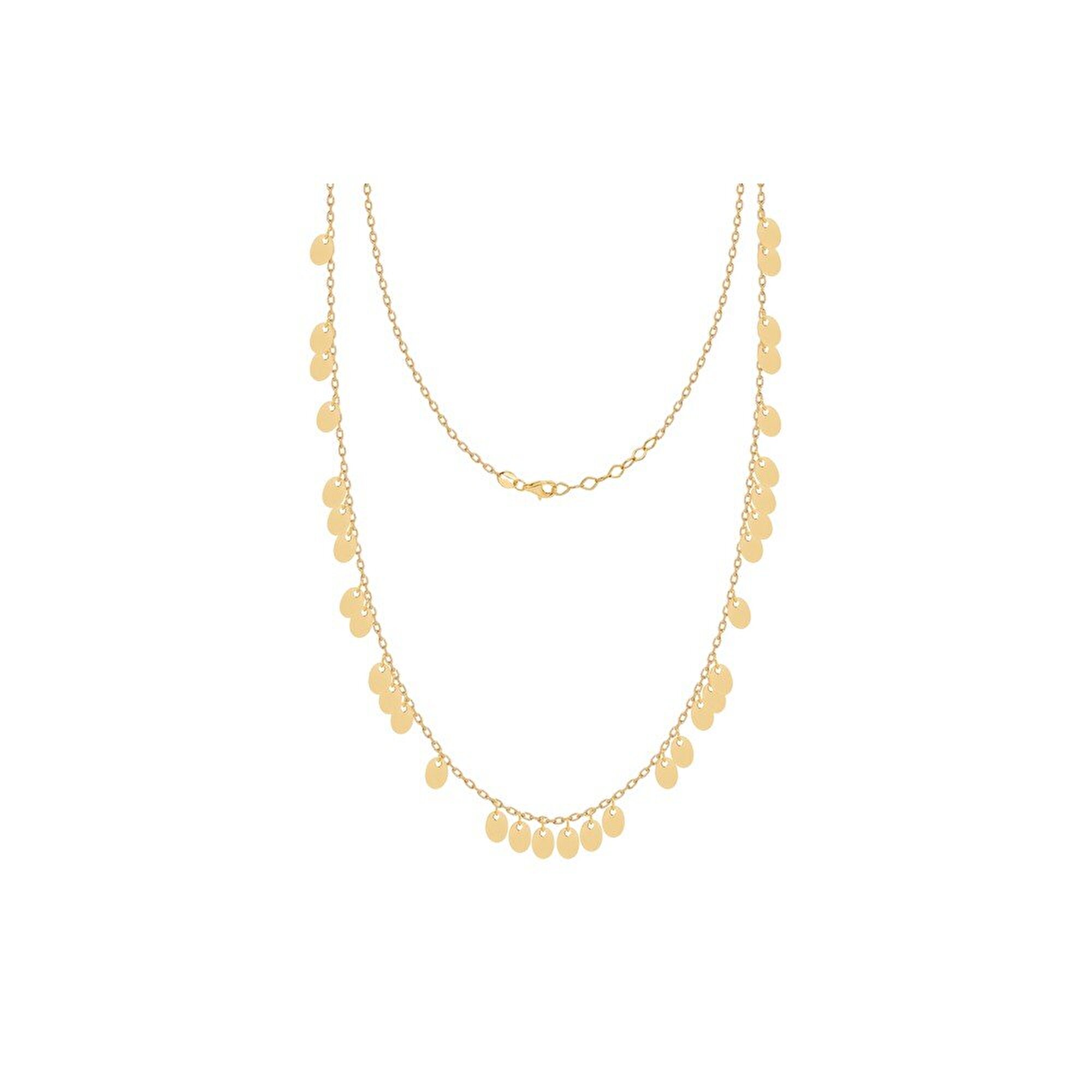 14 Ayar Sarı Altın Trend Uzun Kolye