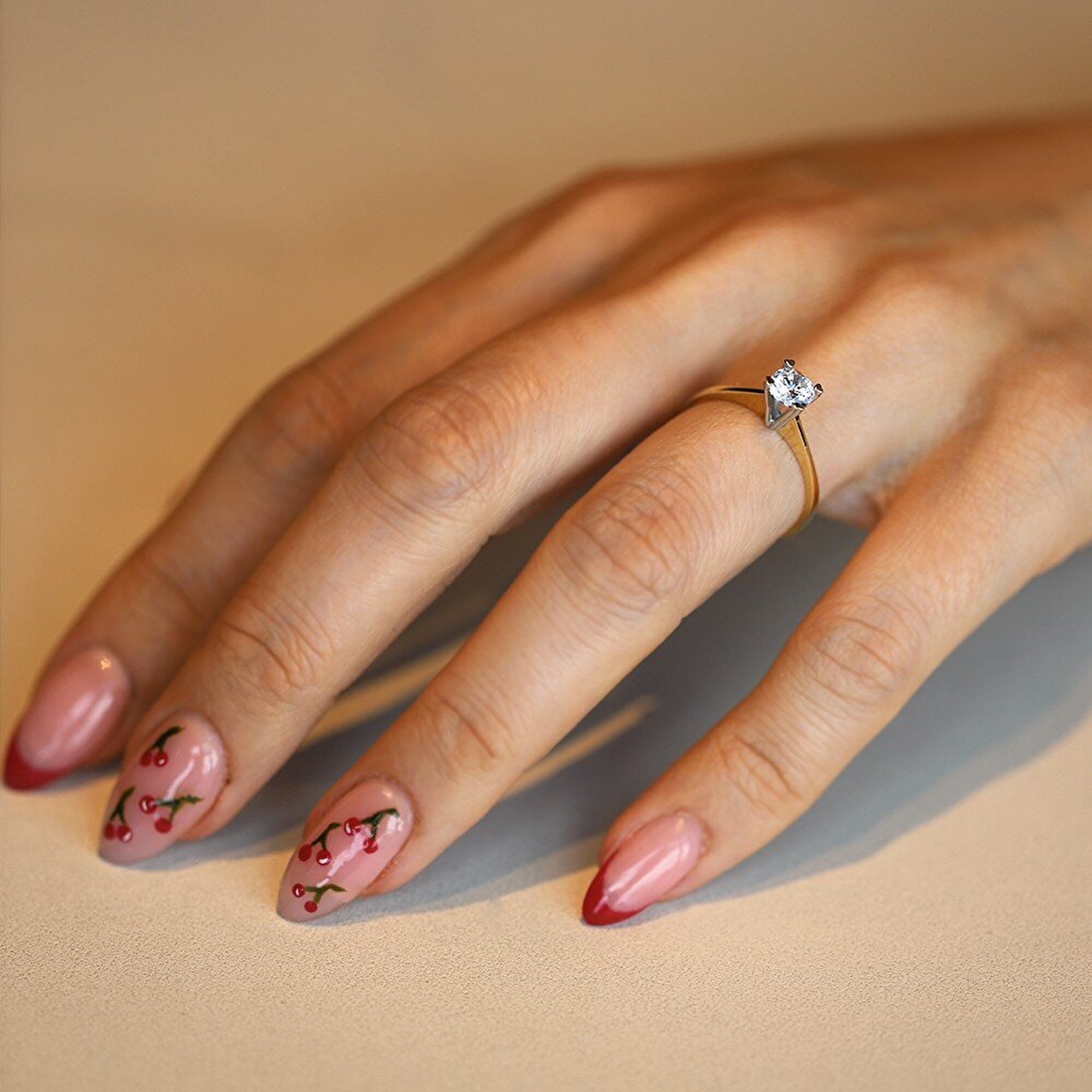 14 Ayar Sarı-Beyaz Altın Tektaş Yüzük