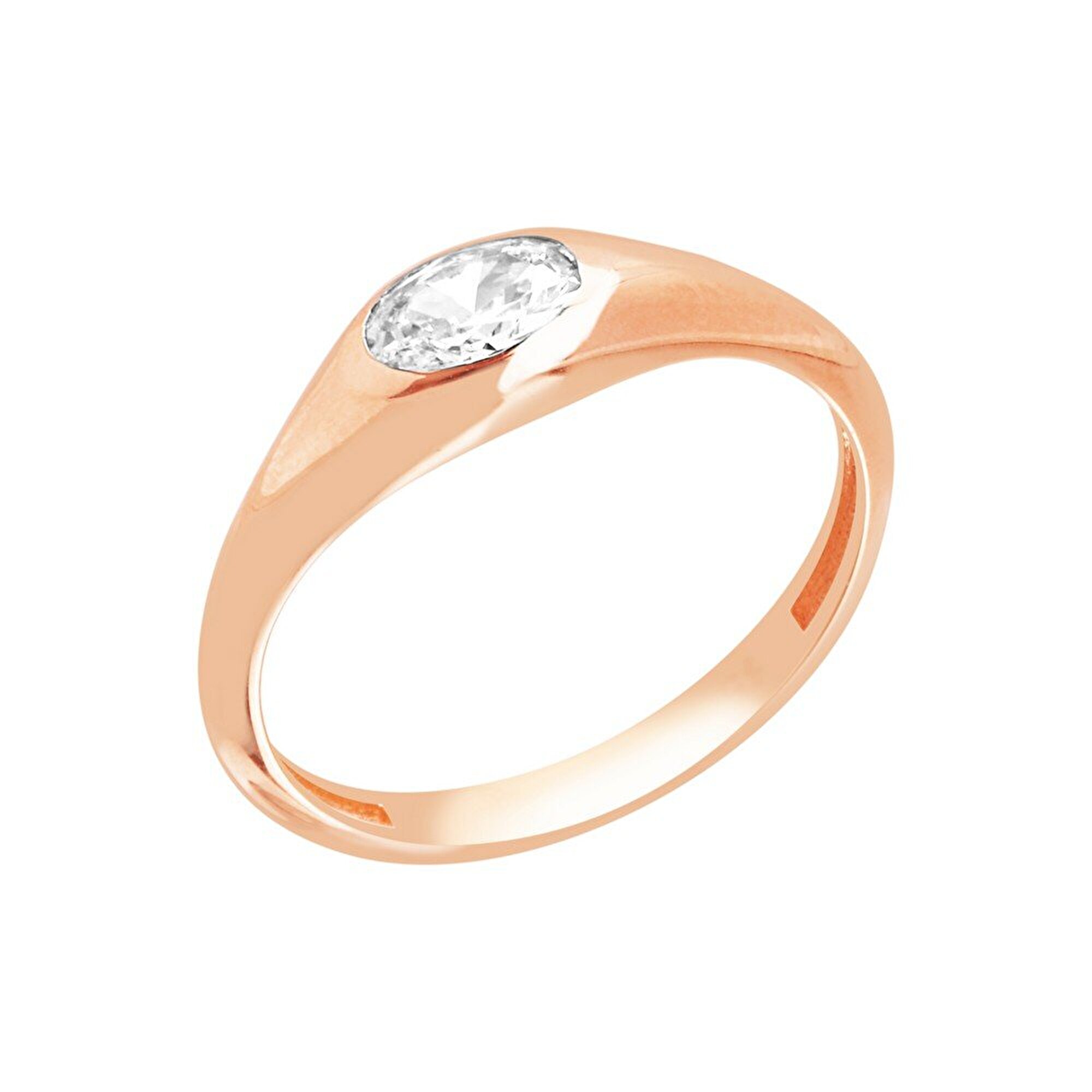 14 Ayar Rose Altın Taşlı Minimal Yüzük