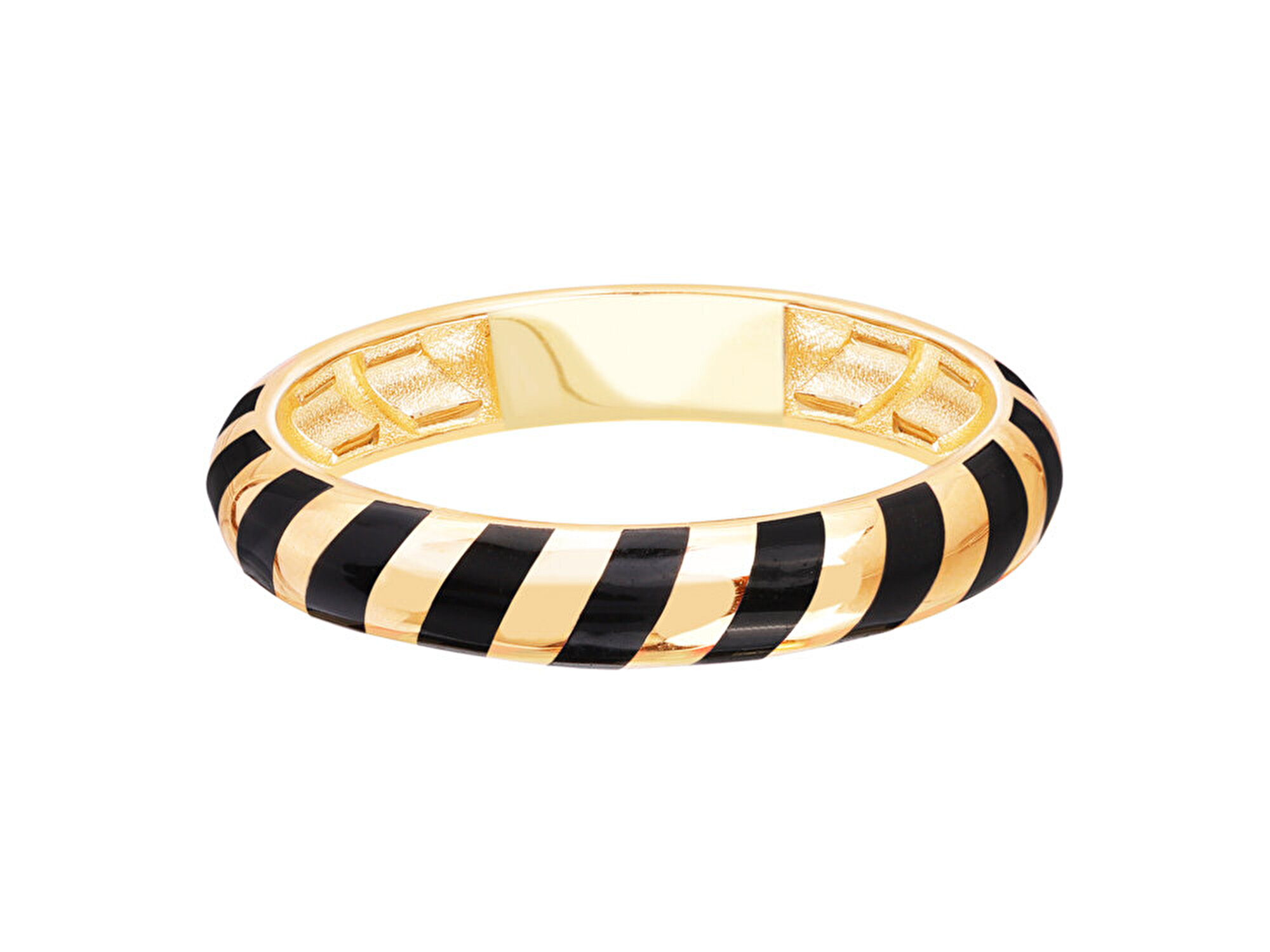 14 Ayar Sarı Altın Siyah Mineli Yüzük