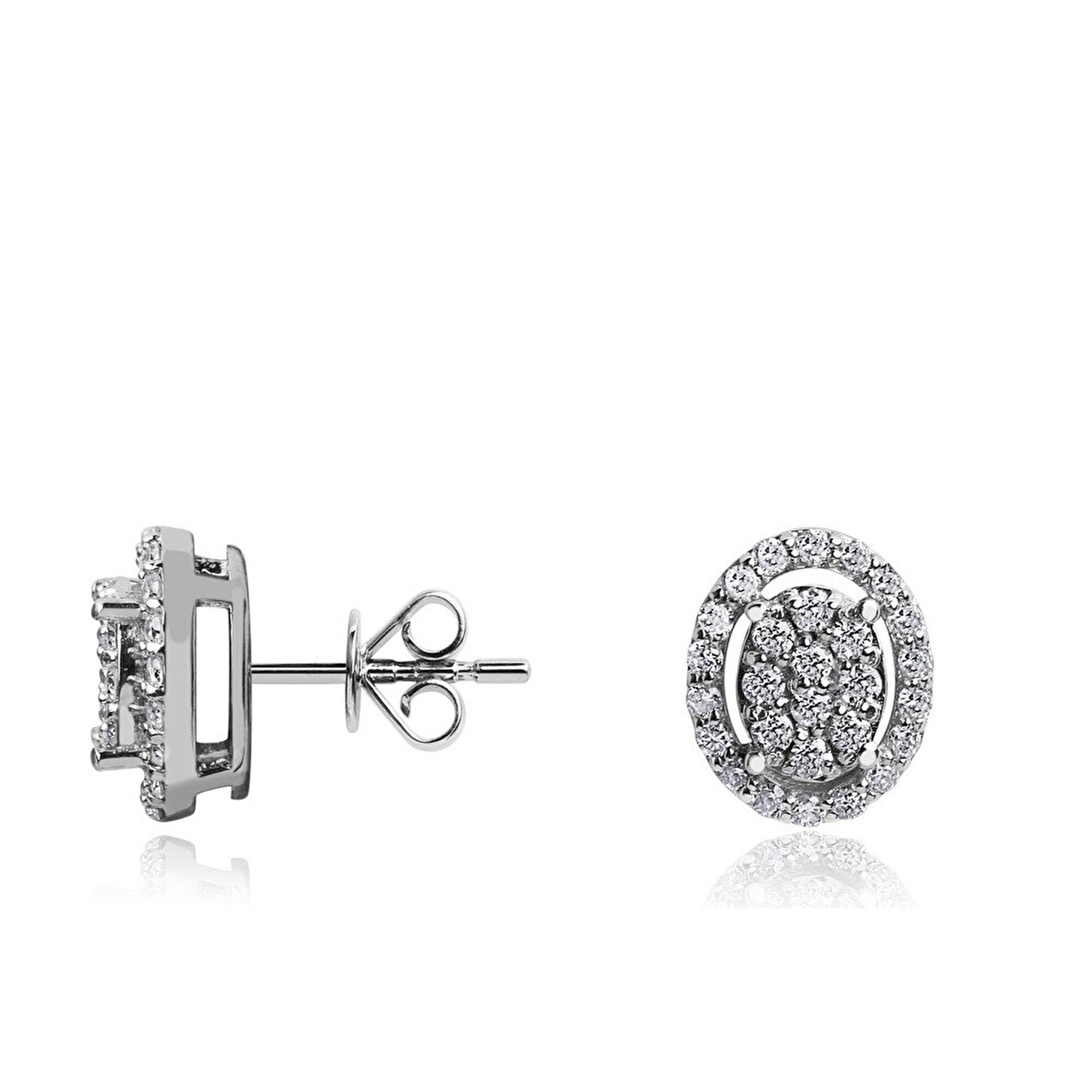 0,38 Karat Floral Pırlanta Küpe