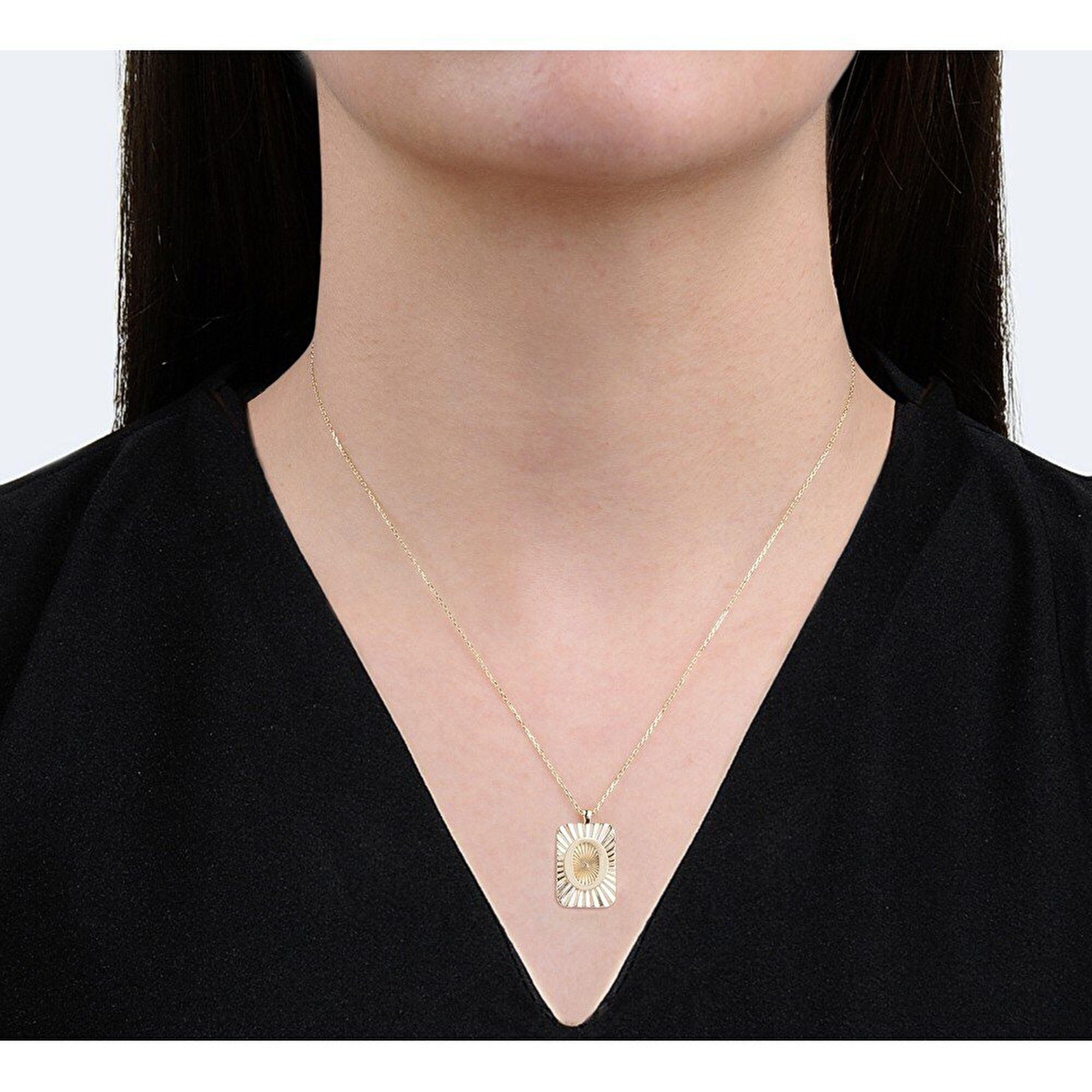 14 Ayar O Harf Plaka Kolye