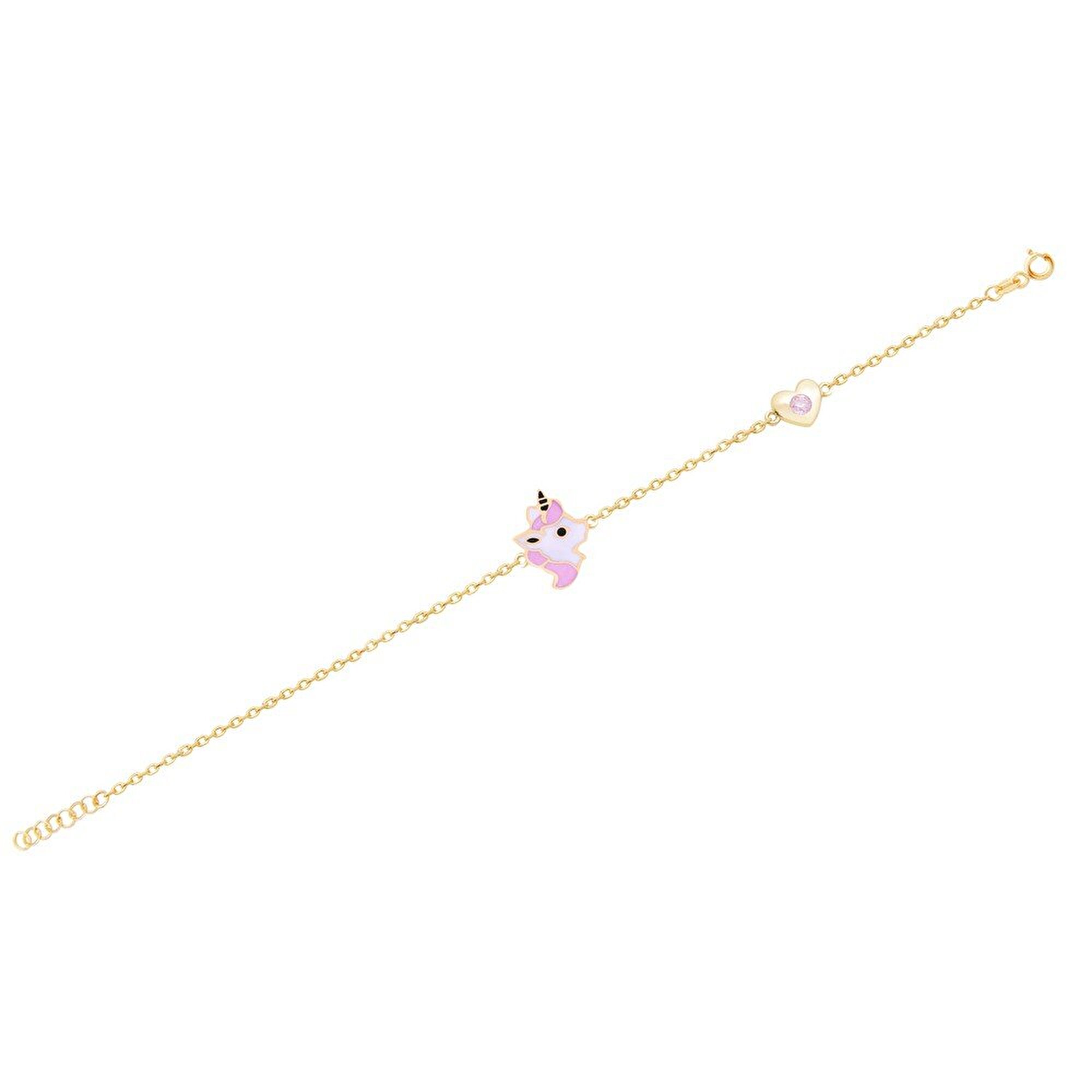 14 Ayar Sarı Altın Unicorn Bileklik