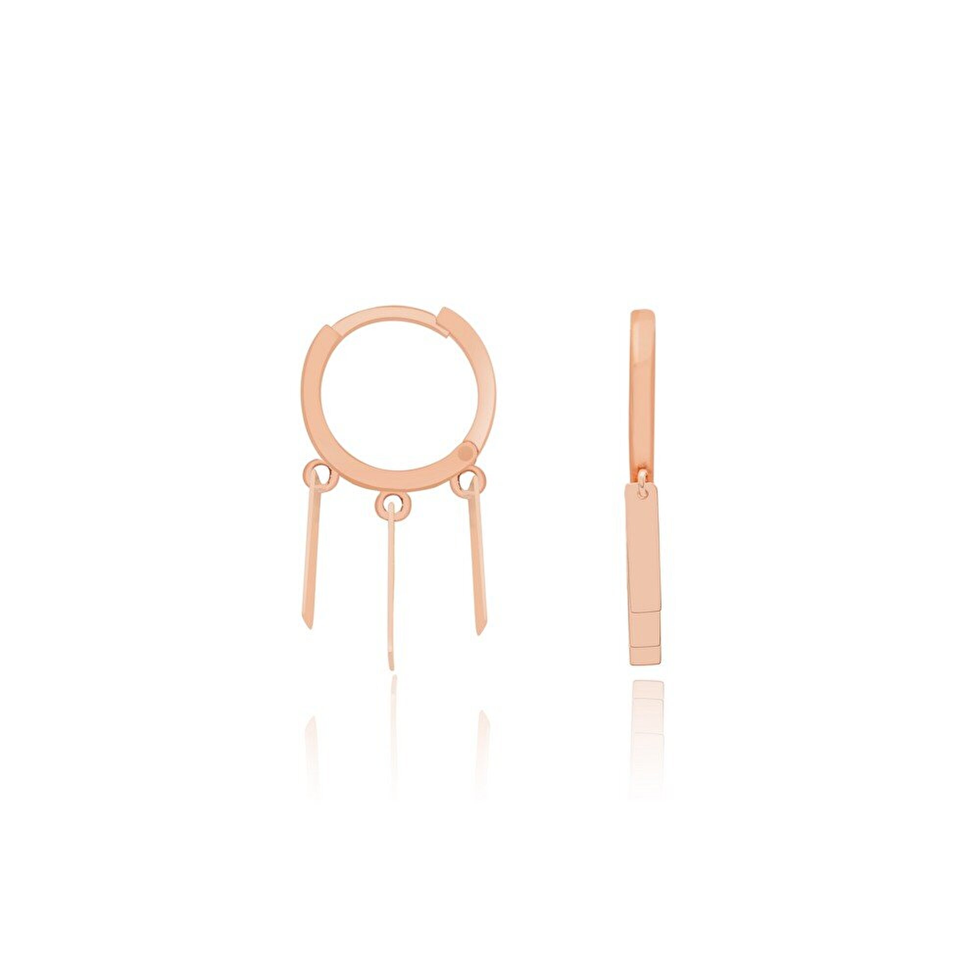 14 Ayar Rose Altın Halka Küpe