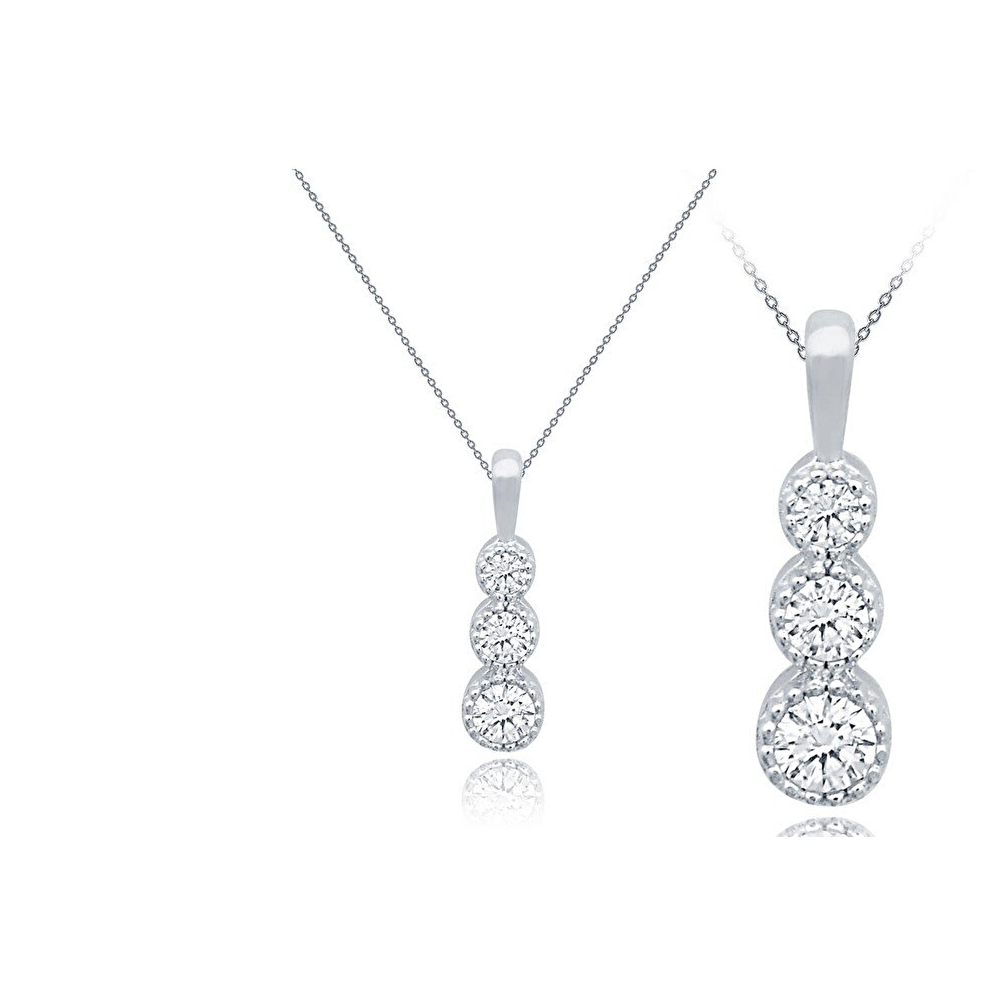 14 Ayar Beyaz Altın Tektaş Kolye