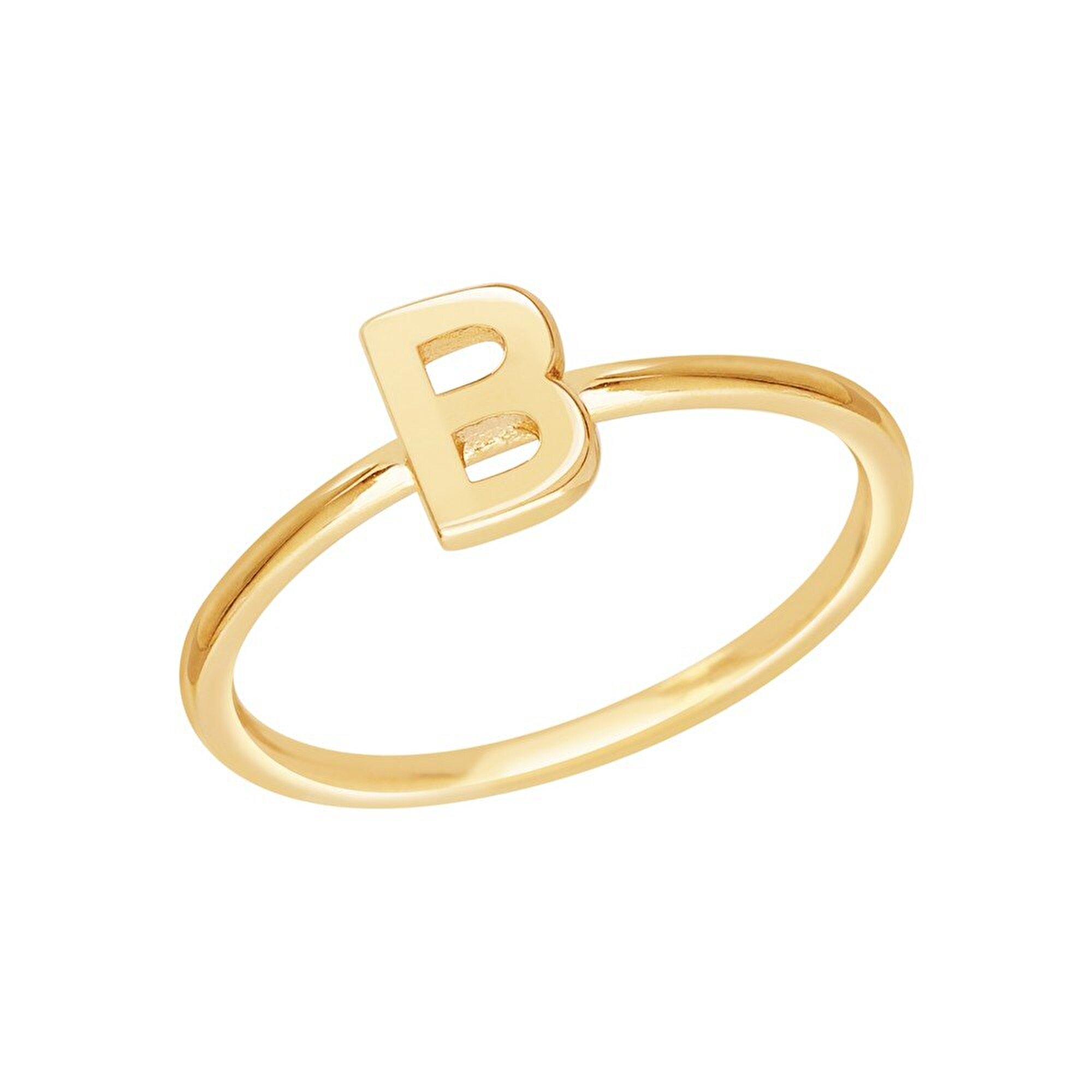 14 Ayar Sarı Altın B Harf Yüzük