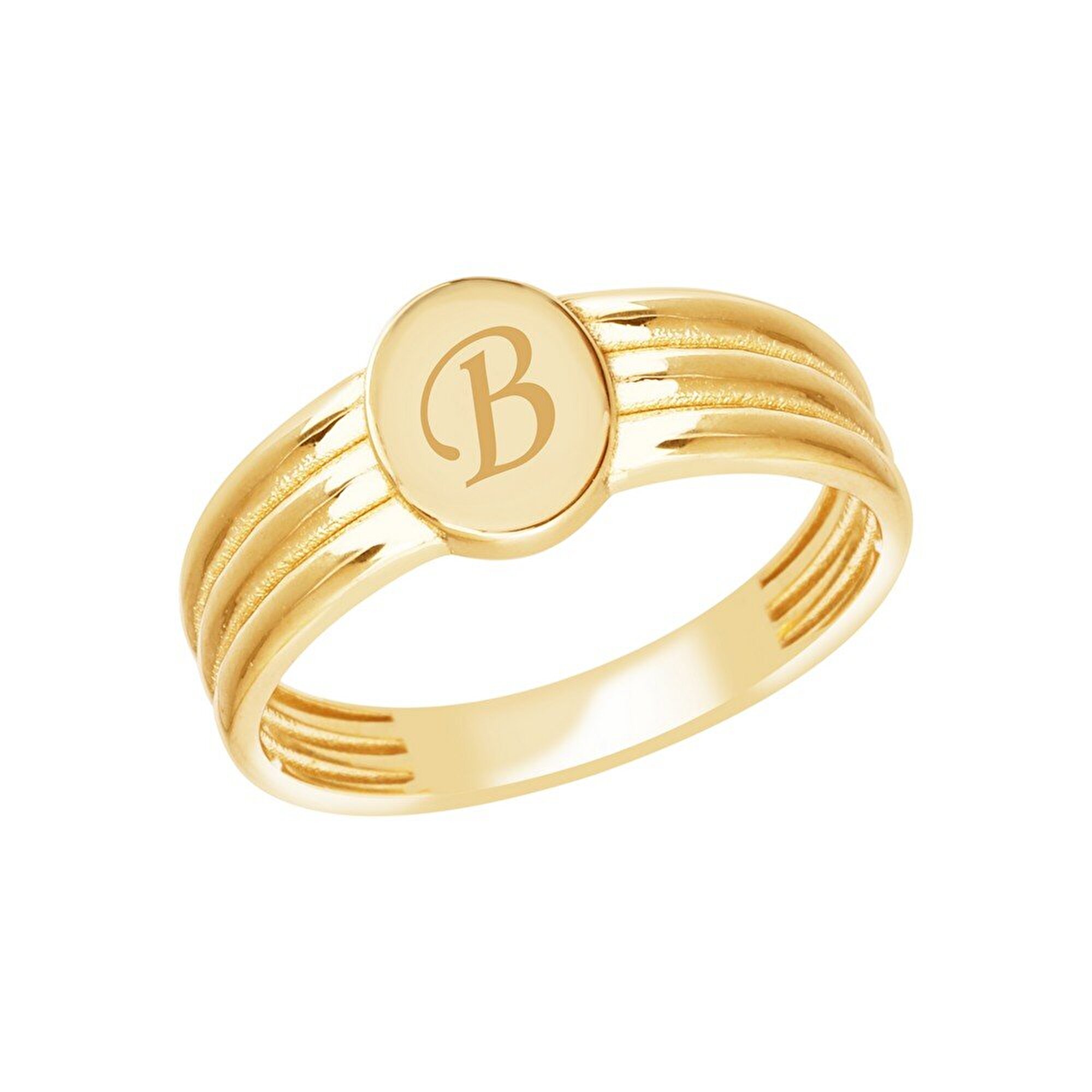 14 Ayar Sarı Altın Kişiye Özel Harf Yüzük