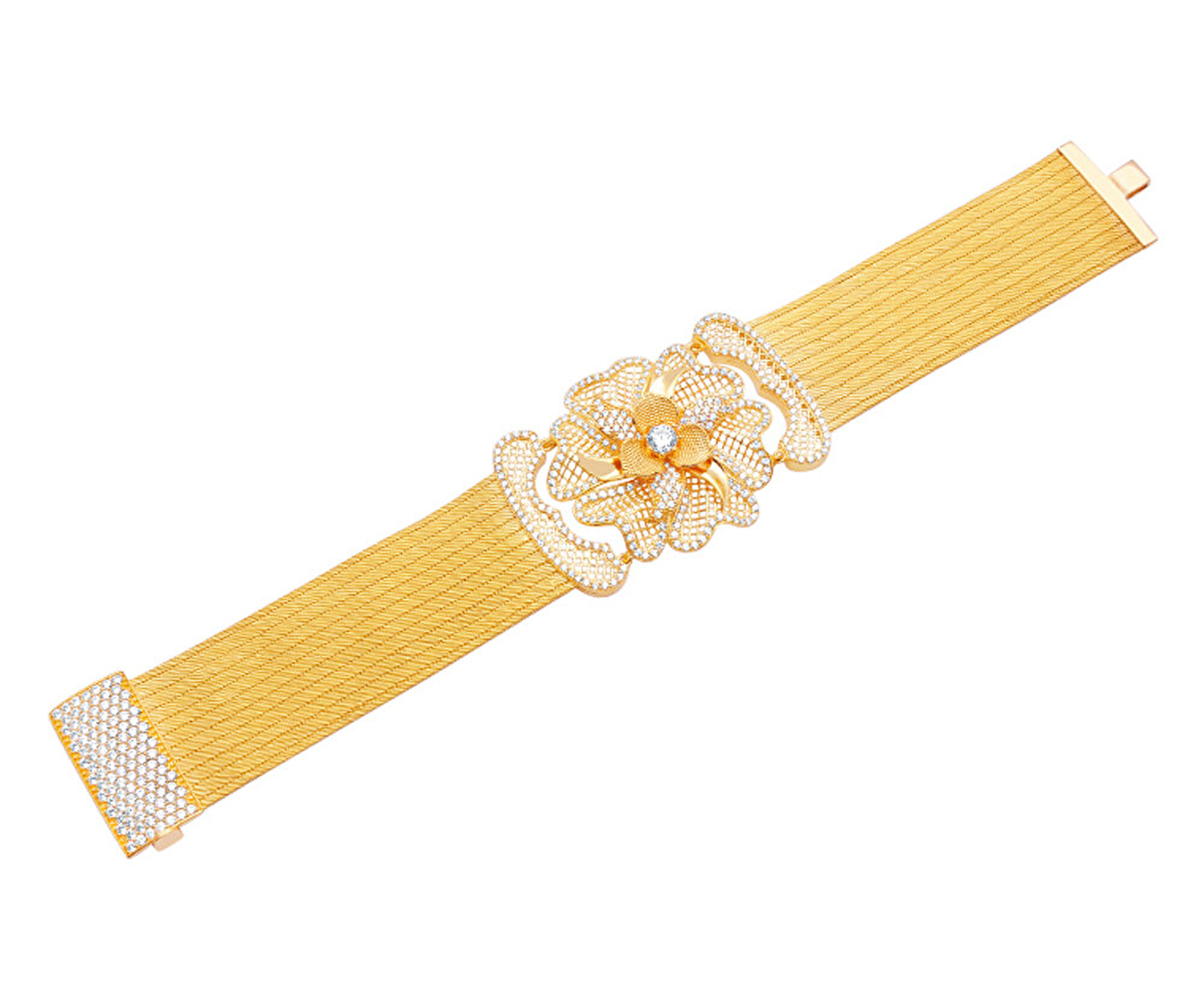 22 Ayar Sarı Altın Trabzon Hasır Bileklik