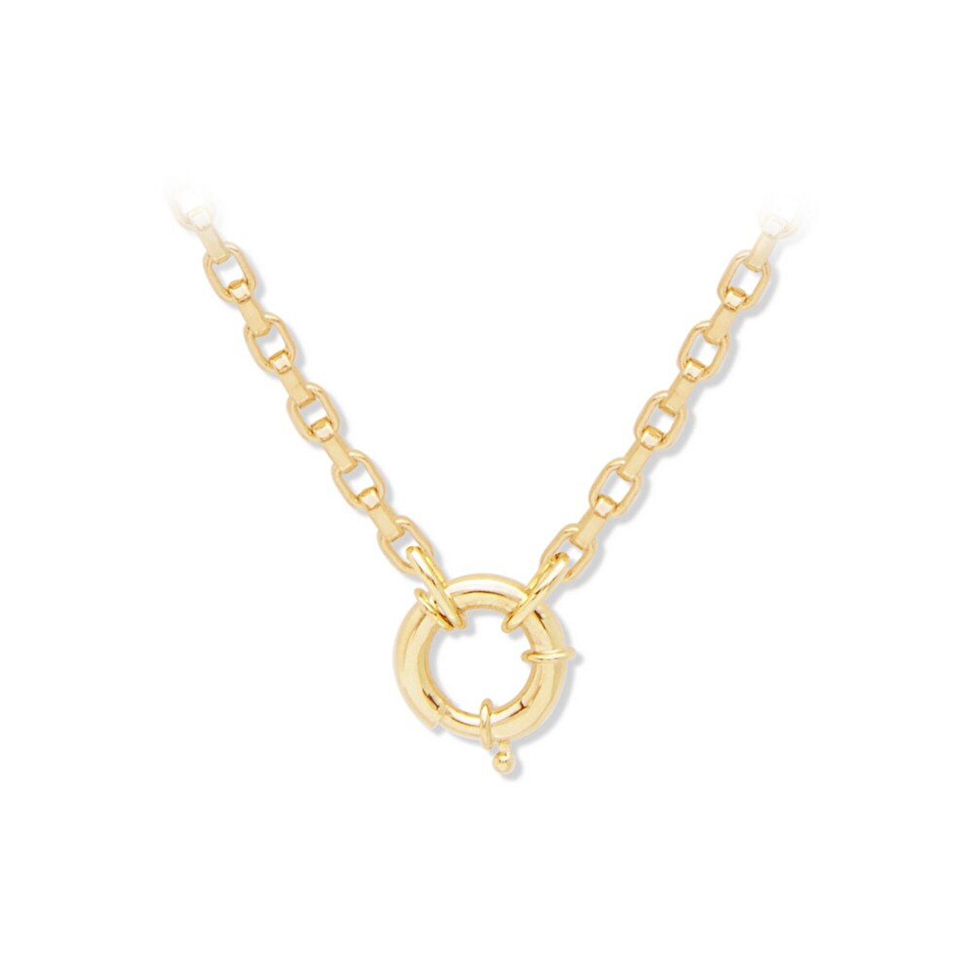 14 Ayar Sarı Altın Gemici Kilitli Zincir Kolye