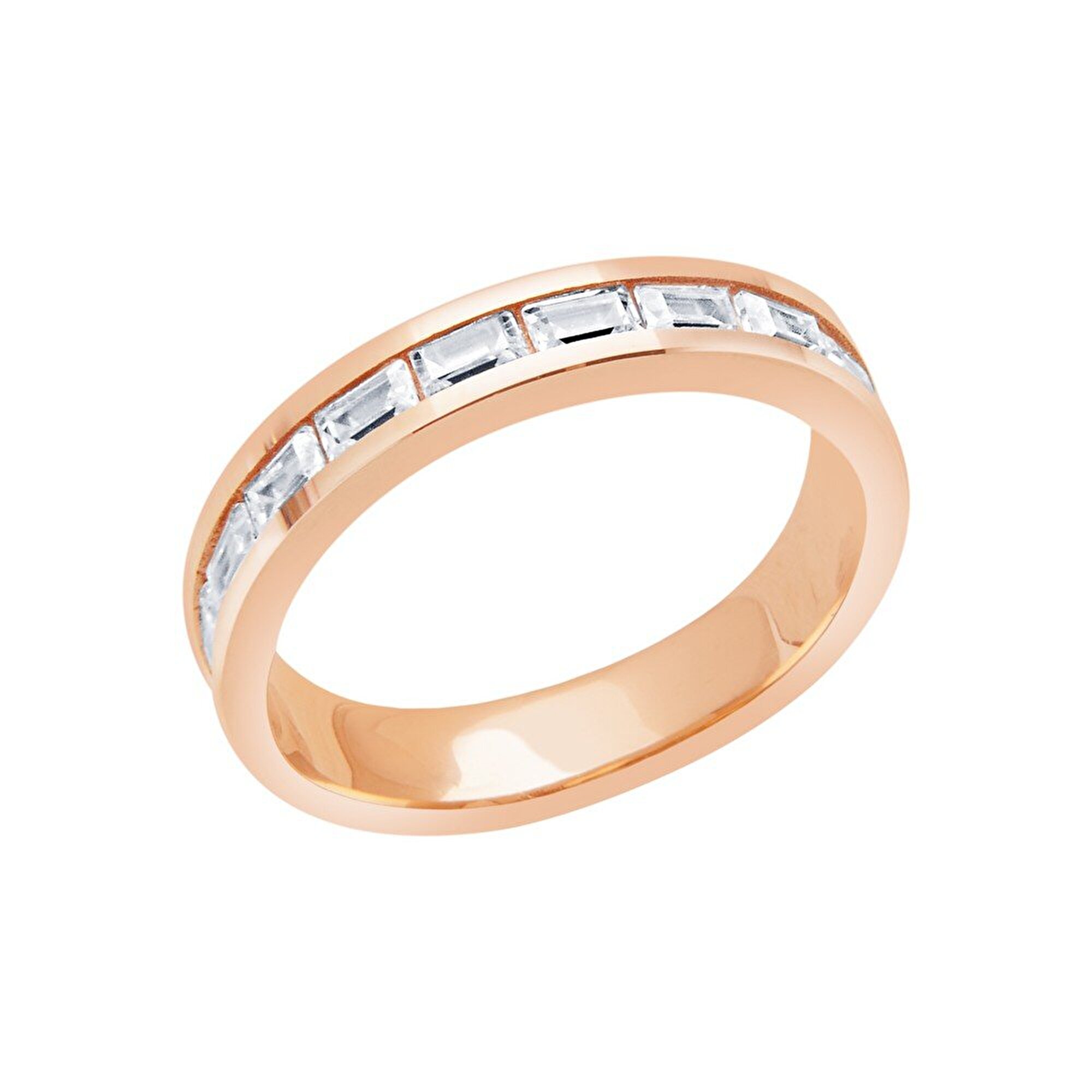 14 Ayar Beyaz-Rose Altın Modern Alyans