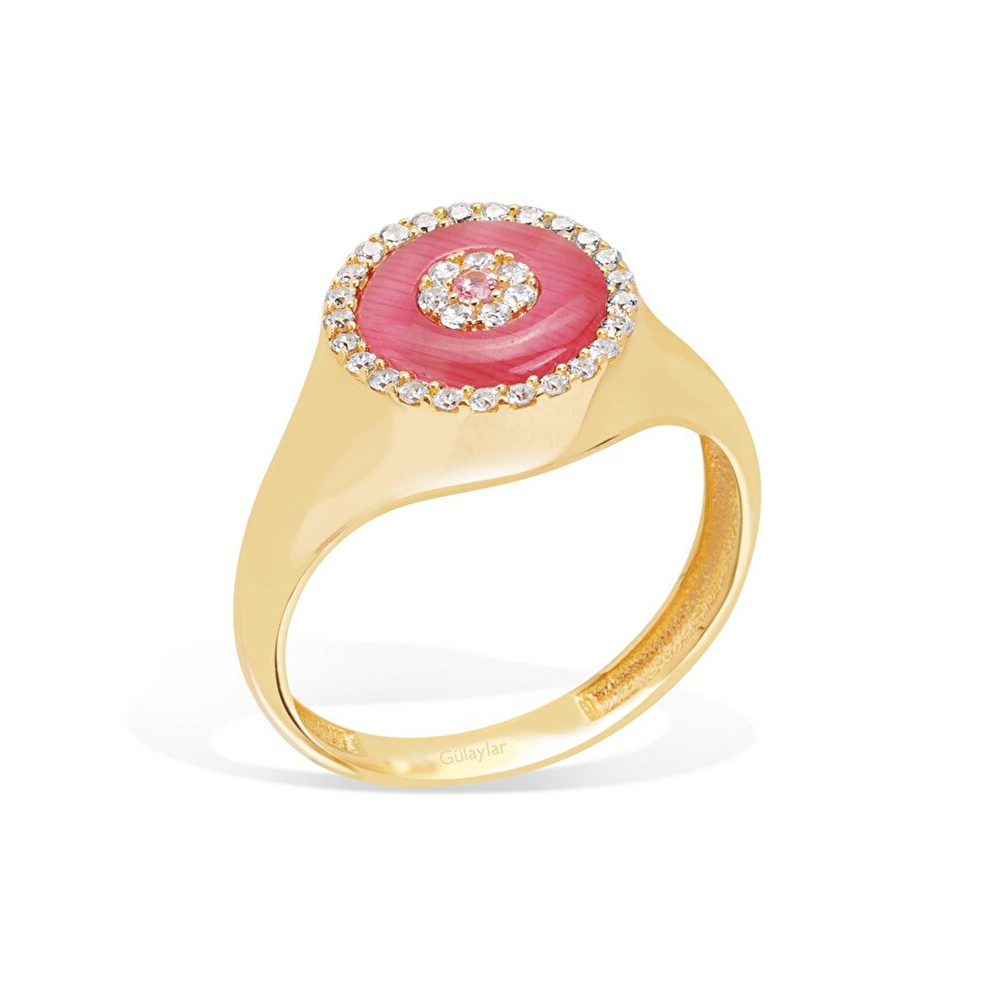 14 Ayar Sarı Altın Göz Figürlü Yüzük