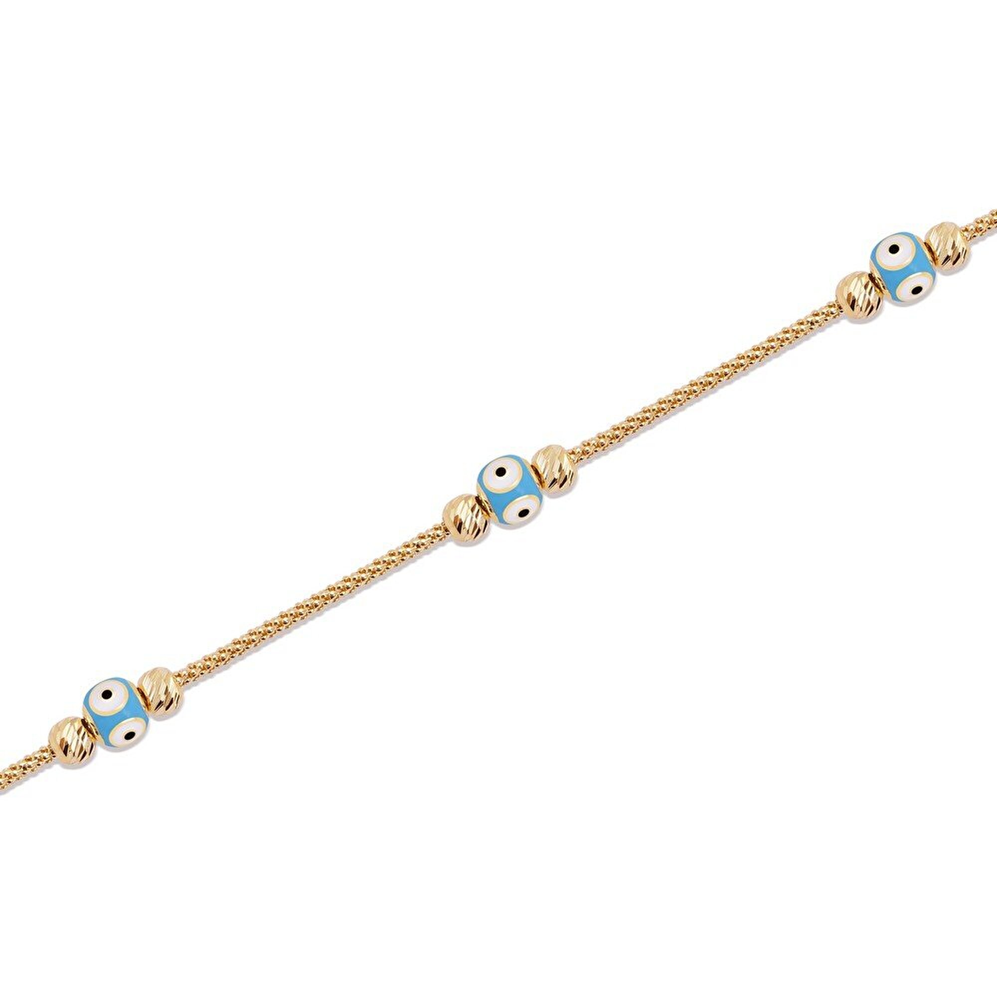 14 Ayar Sarı Altın Nazar Boncuklu Bileklik