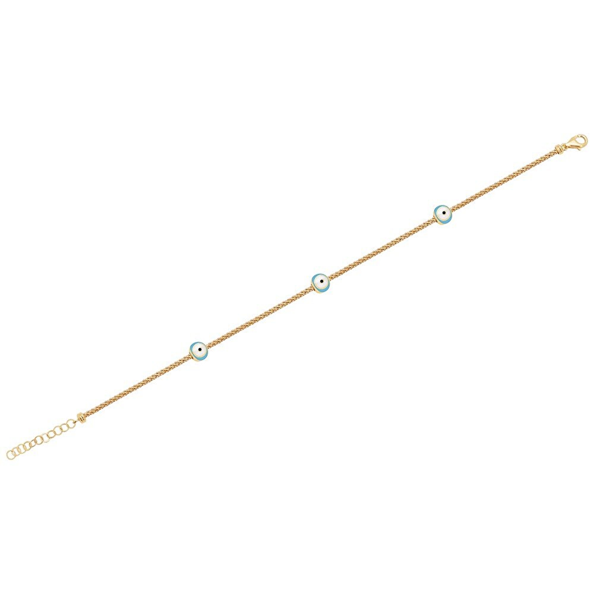 14 Ayar Sarı Altın Nazar Boncuklu Bileklik