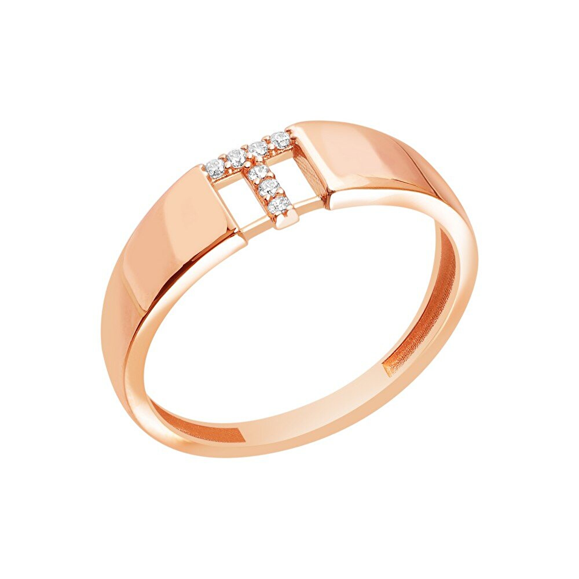 14 Ayar Rose Altın T Harf Yüzük