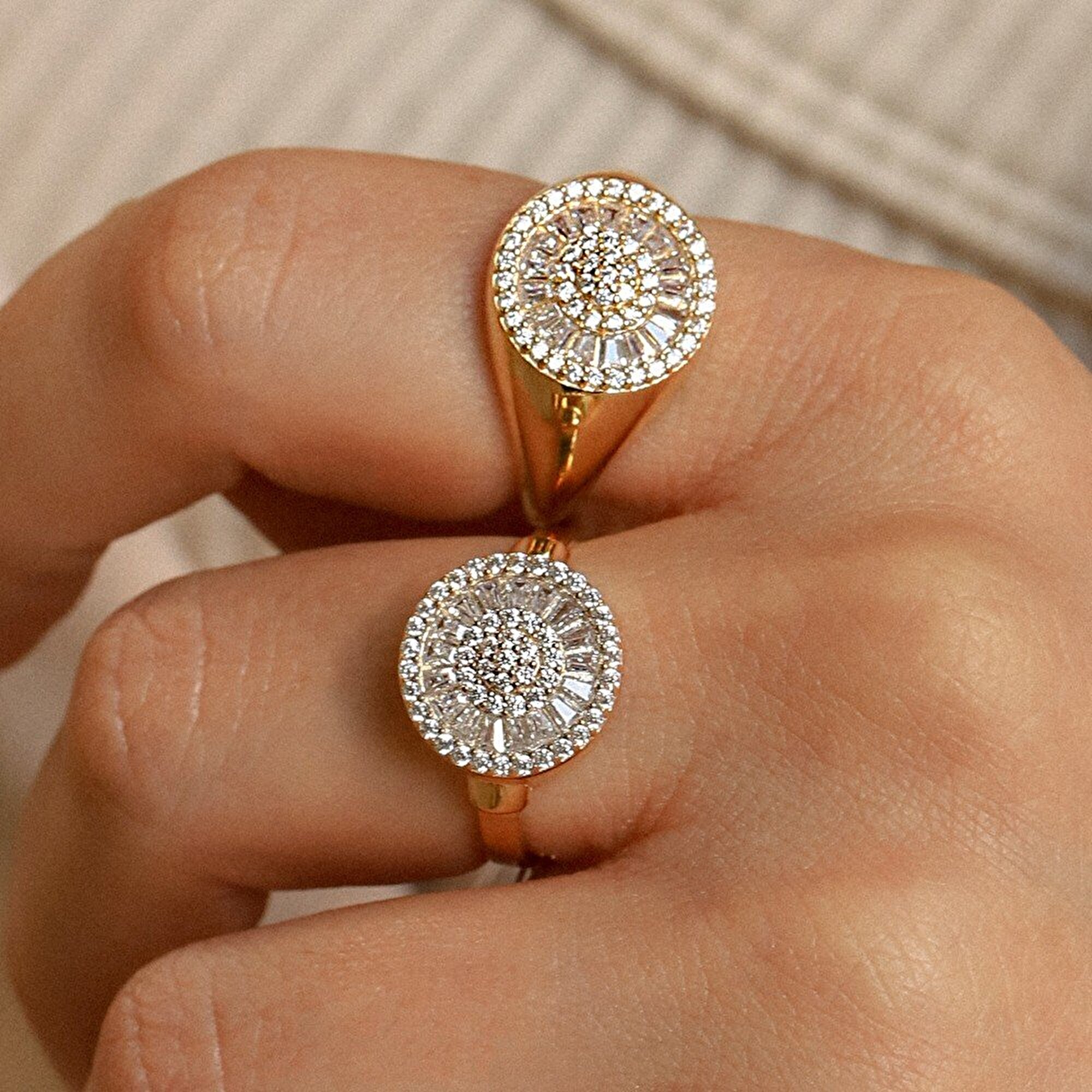 14 Ayar Sarı Altın Baget Yüzük