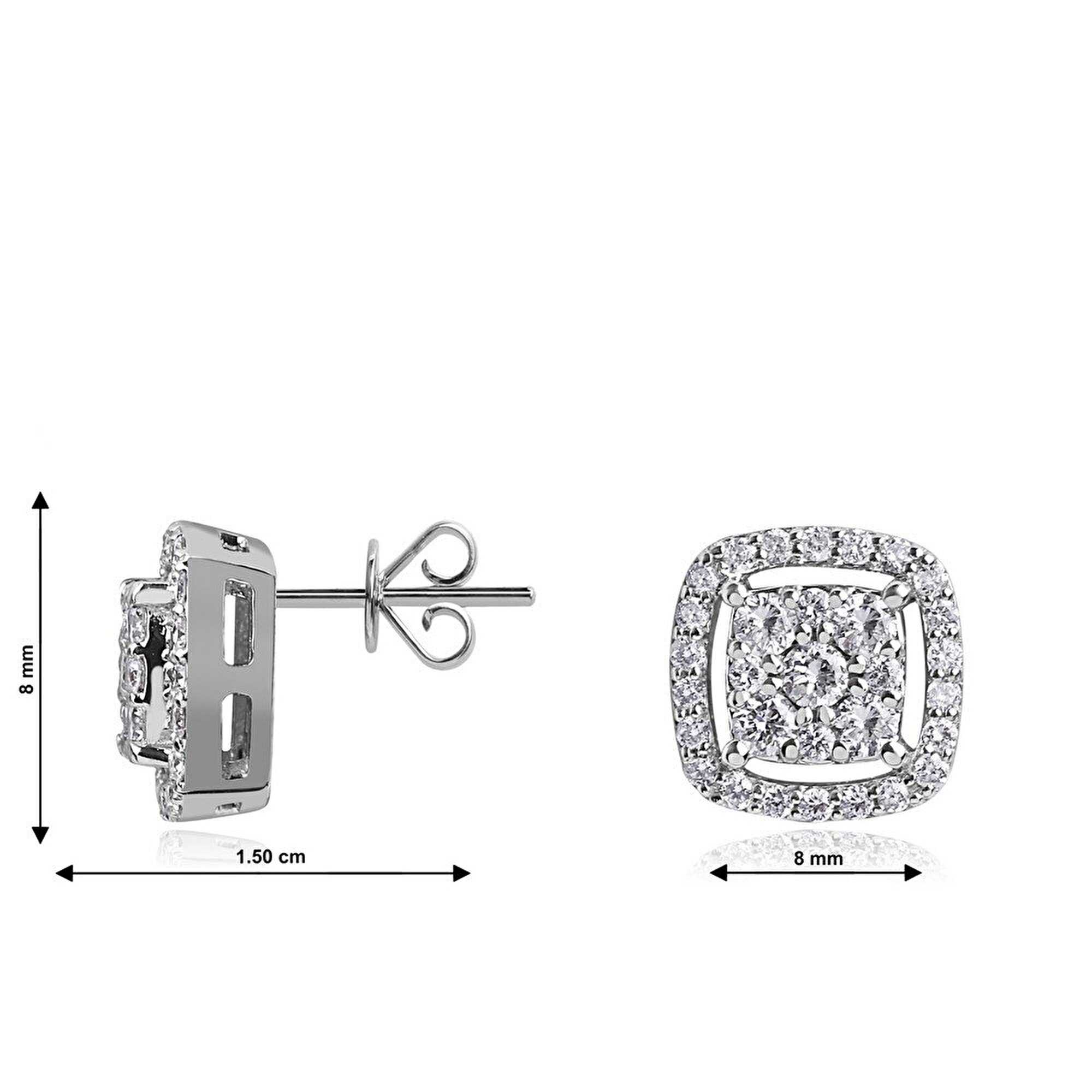 0,43 Karat Floral Pırlanta Küpe