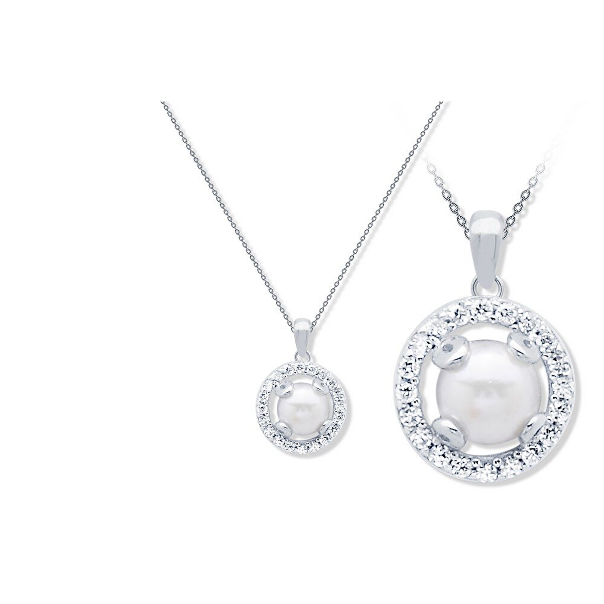 14 Ayar Beyaz Altın İnci Kolye