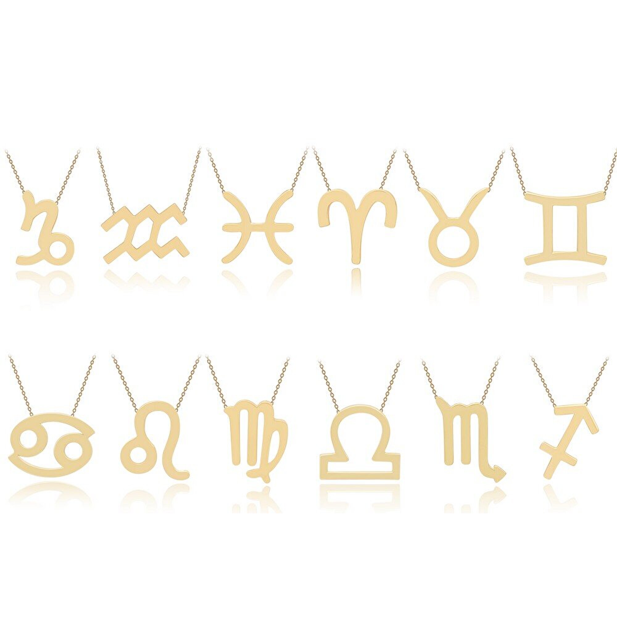 14 Ayar Sarı Altın Kova Burç Kolye