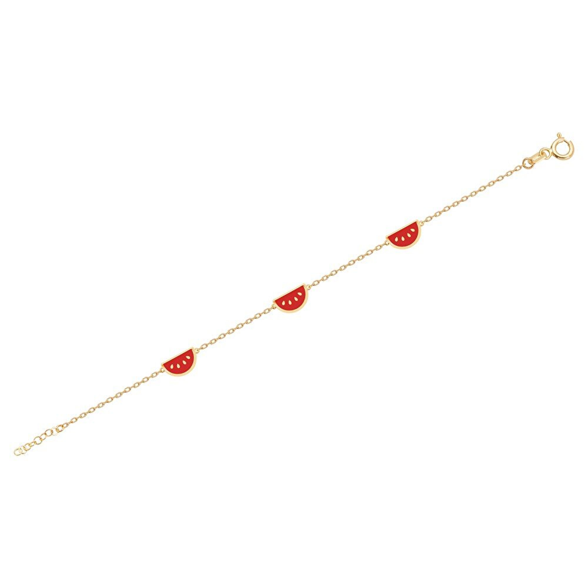 14 Ayar Sarı Altın Karpuz Çocuk Bileklik