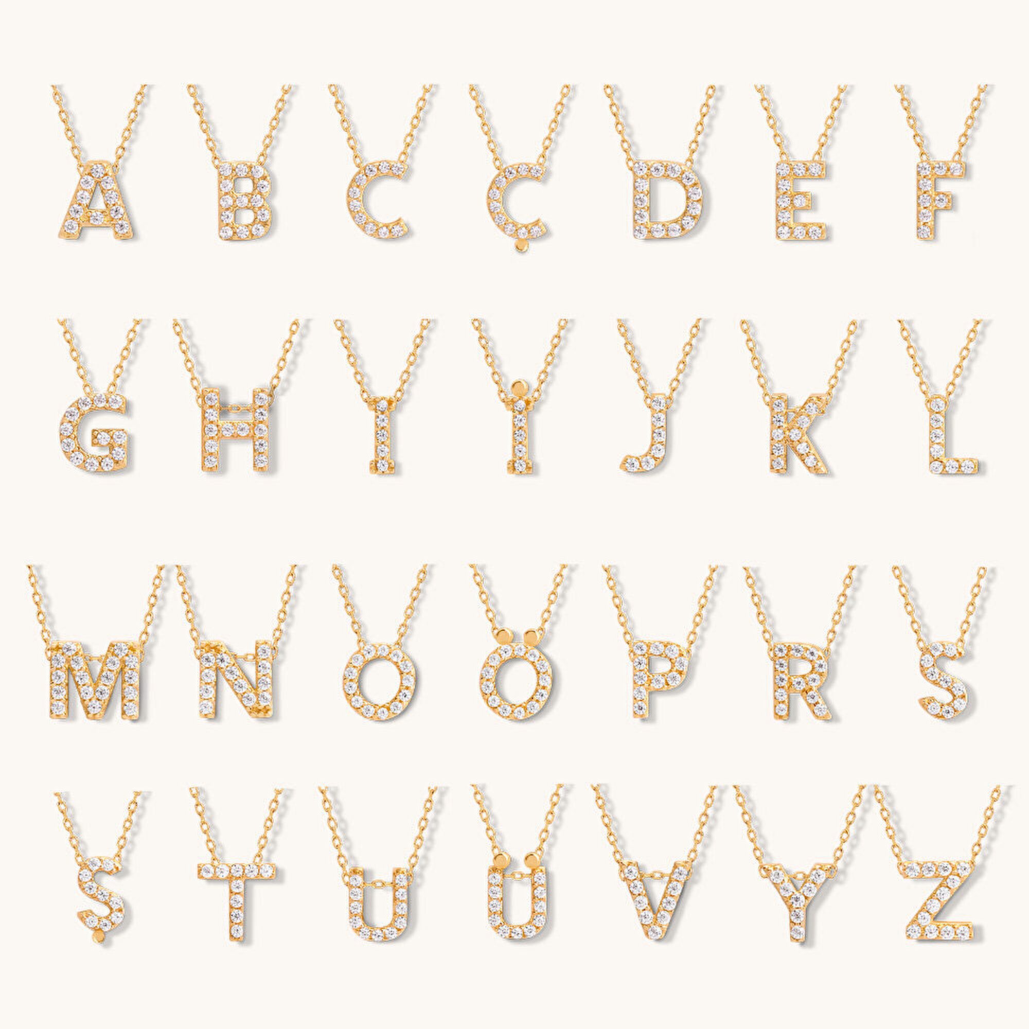 14 Ayar Sarı Altın J Harf Kolye