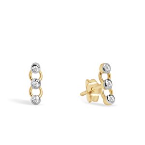 0,07 Karat Pırlanta Minimal Küpe