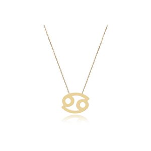 14 Ayar Sarı Altın Yengeç Burç Kolye