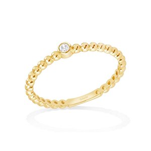 14 Ayar Sarı Altın Trend Minimal Yüzük