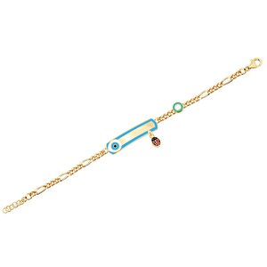 14 Ayar Sarı Altın Künye Bileklik