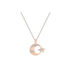 14 Ayar Rose Altın Ayyıldız Figürlü Kolye