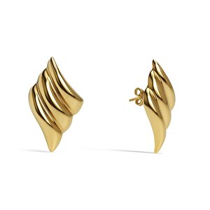 14 Ayar Sarı Altın Burgu Küpe