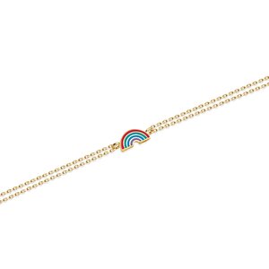 14 Ayar Sarı Altın Gökkuşağı Minimal Bileklik