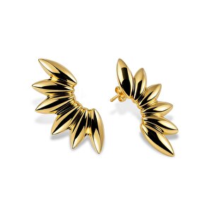 14 Ayar Sarı Altın Güneş Küpe