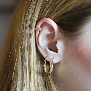 14 Ayar Sarı Altın Taşlı Helix Piercing